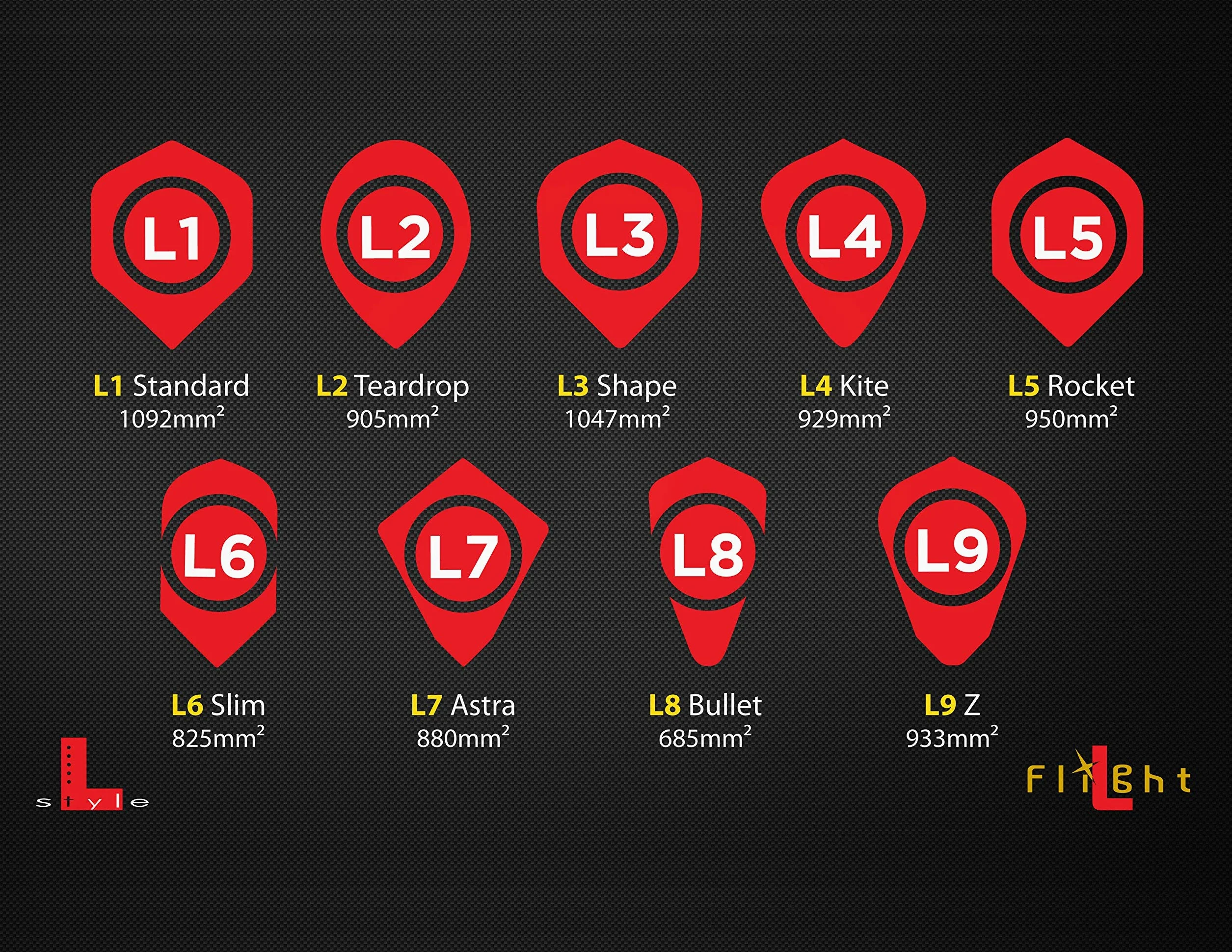 LSTYLE L4 Pro Kite Shape Dart Flights para Dardos de Punta Blanda y Punta de Acero