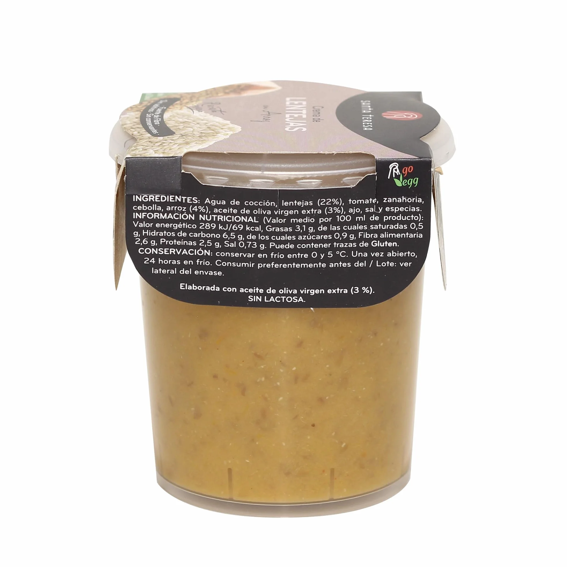Santa Teresa - Pack de 9 Cremas de Lentejas con Arroz - Elaborada Con Ingredientes Naturales, Sin Conservantes Ni Aditivos - Envase Apto Para Microondas, Calentar Y Listo. 3.600ml