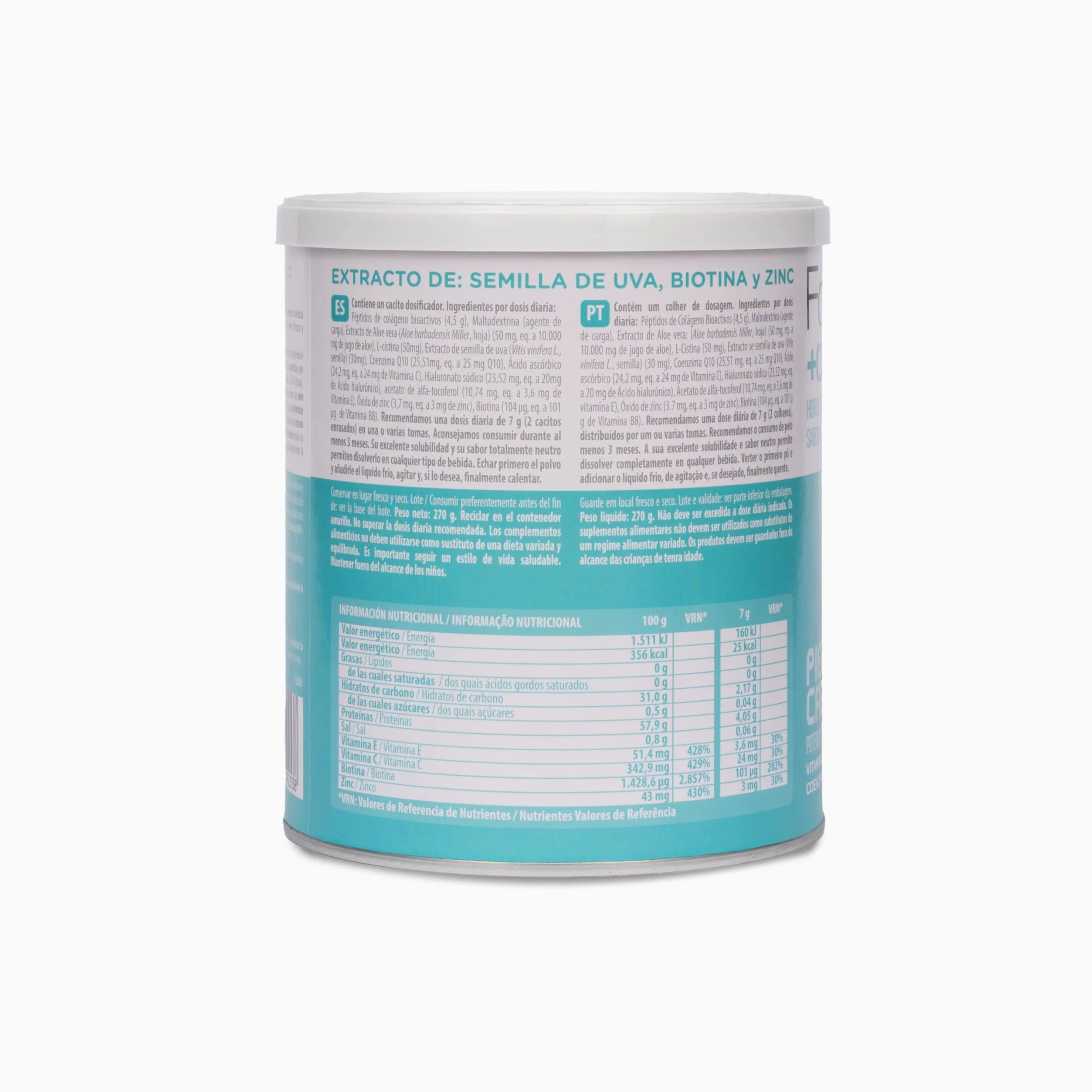 FORTICOLL Colágeno Bioactivo, Complemento Alimenticio, Sin Gluten, Sin Lactosa, Piel y Cabello Regenerador de Tejidos, 270 Gramos, Pack 6 Unidades