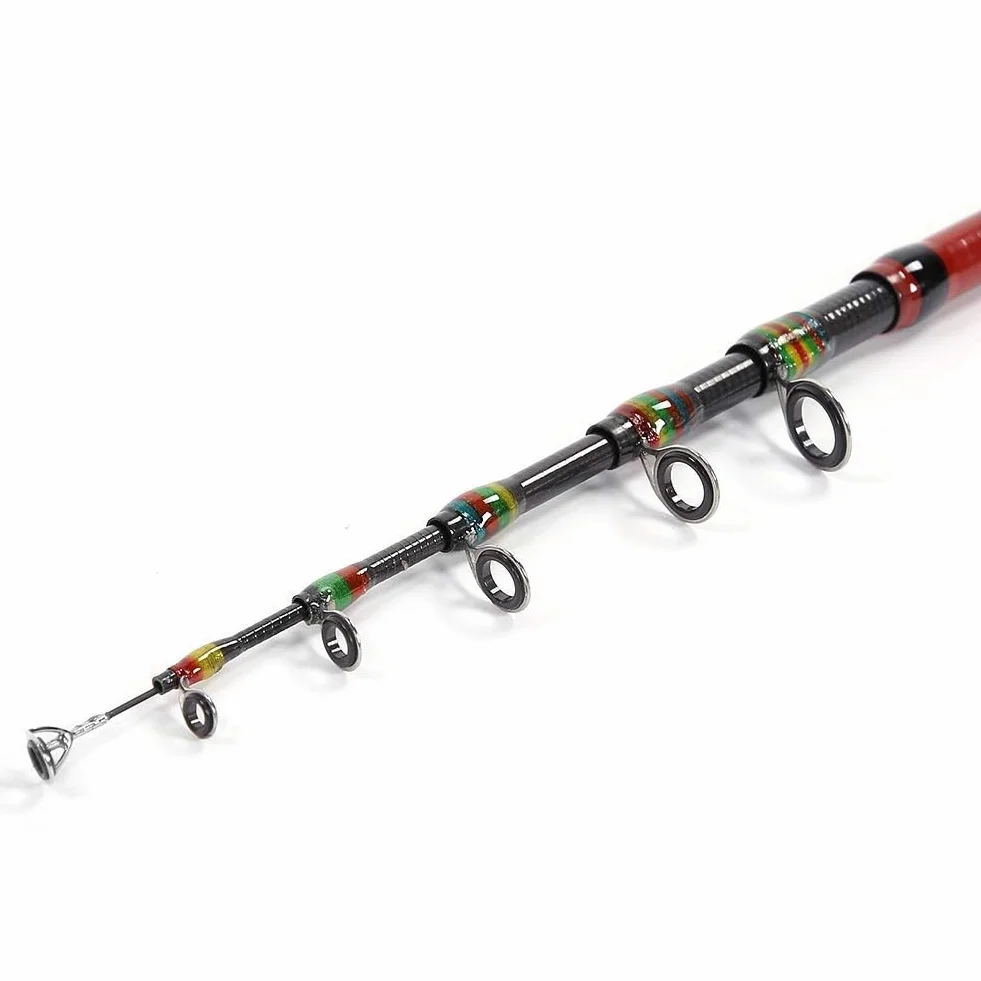 Alomejor Caña de Pescar Carbono Ligero Portátil Retráctil 1.2m 1.5m 2.1m 2.4m