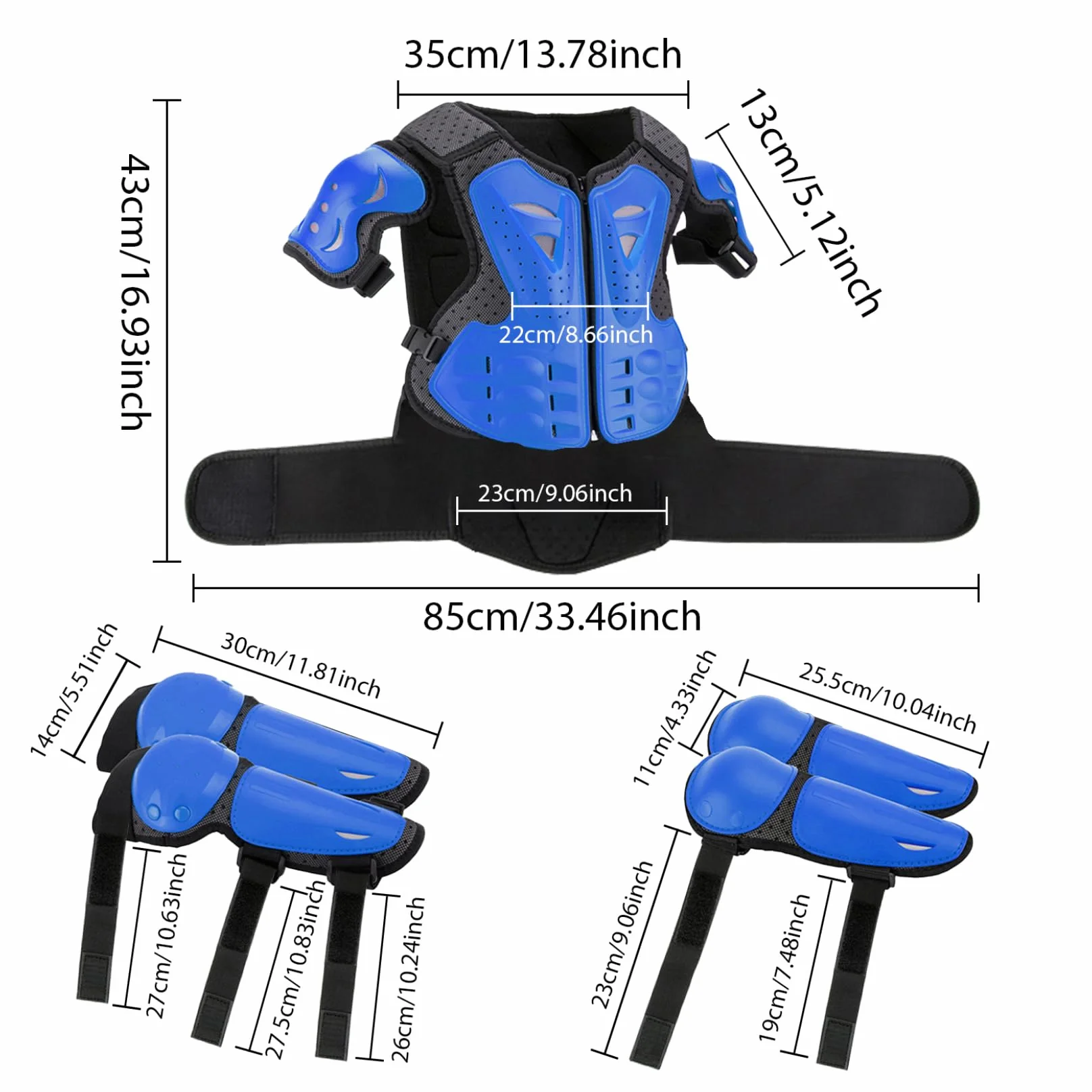 Protector de cuerpo para motocicleta infantil transpirable a prueba de golpes ajustable Dirtbike bicicleta monopatín