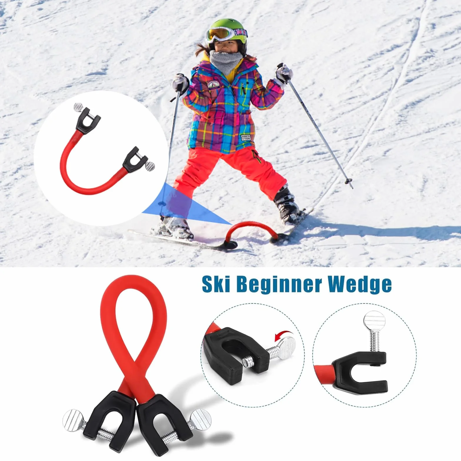 Conector de Puntas de Esquí para Niños, Accesorios de Snowboard Portátil para Entrenamiento de Esquí