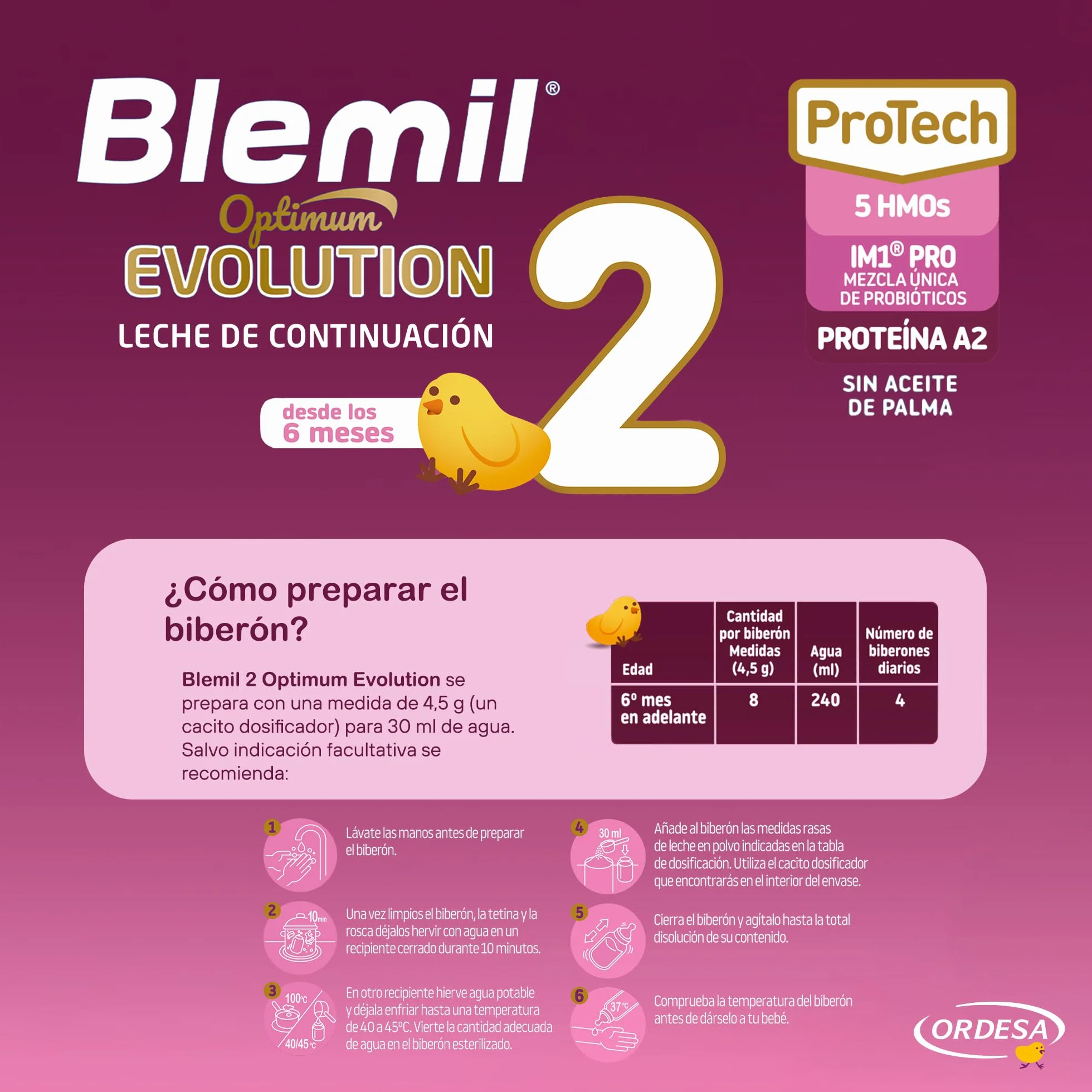 Blemil 2 Optimum Evolution | 800g | Leche de Continuación en polvo para Bebé Desde los 6 Meses