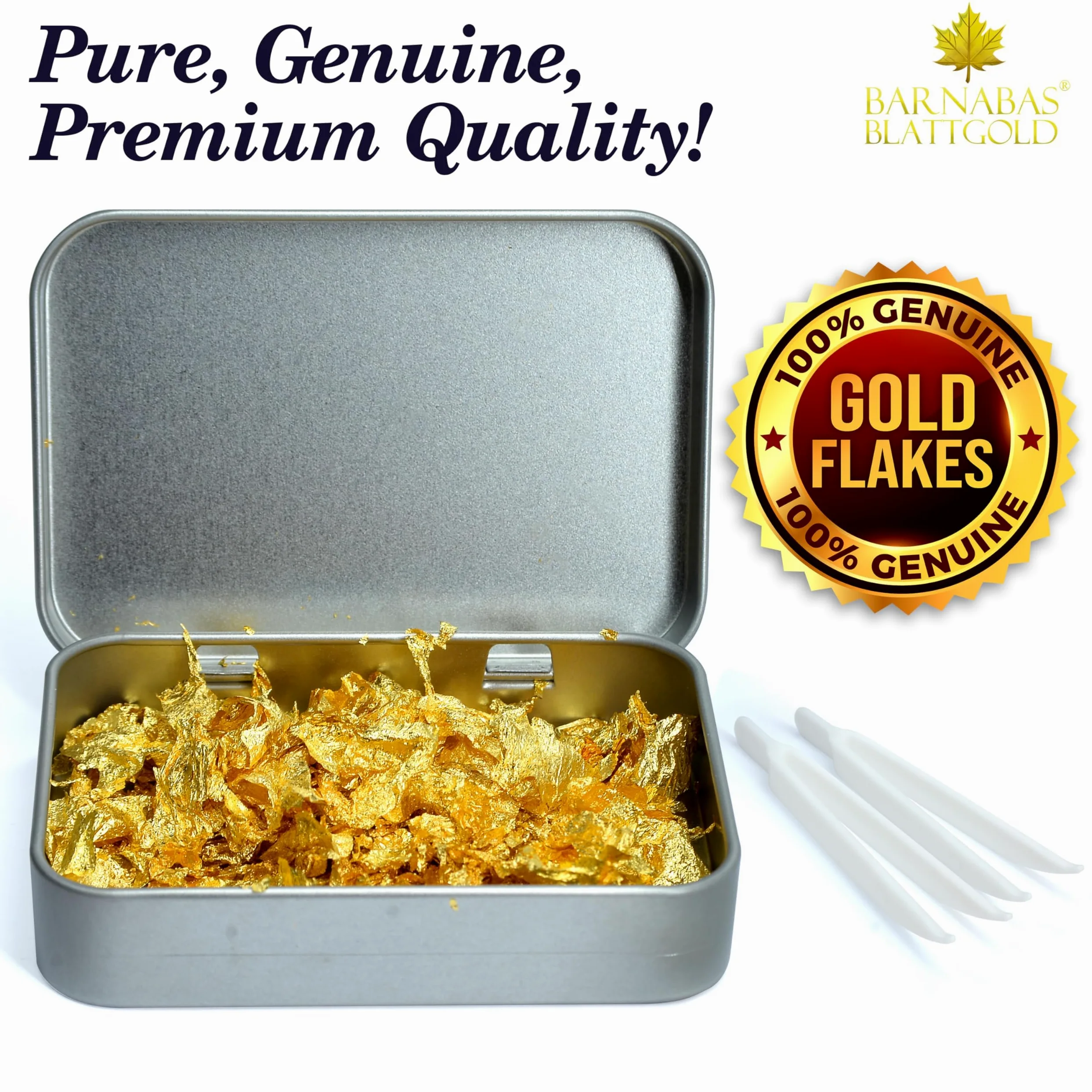 Comestible 23.75 K auténtica dorado hojas (Flake) (150MG/tarro)