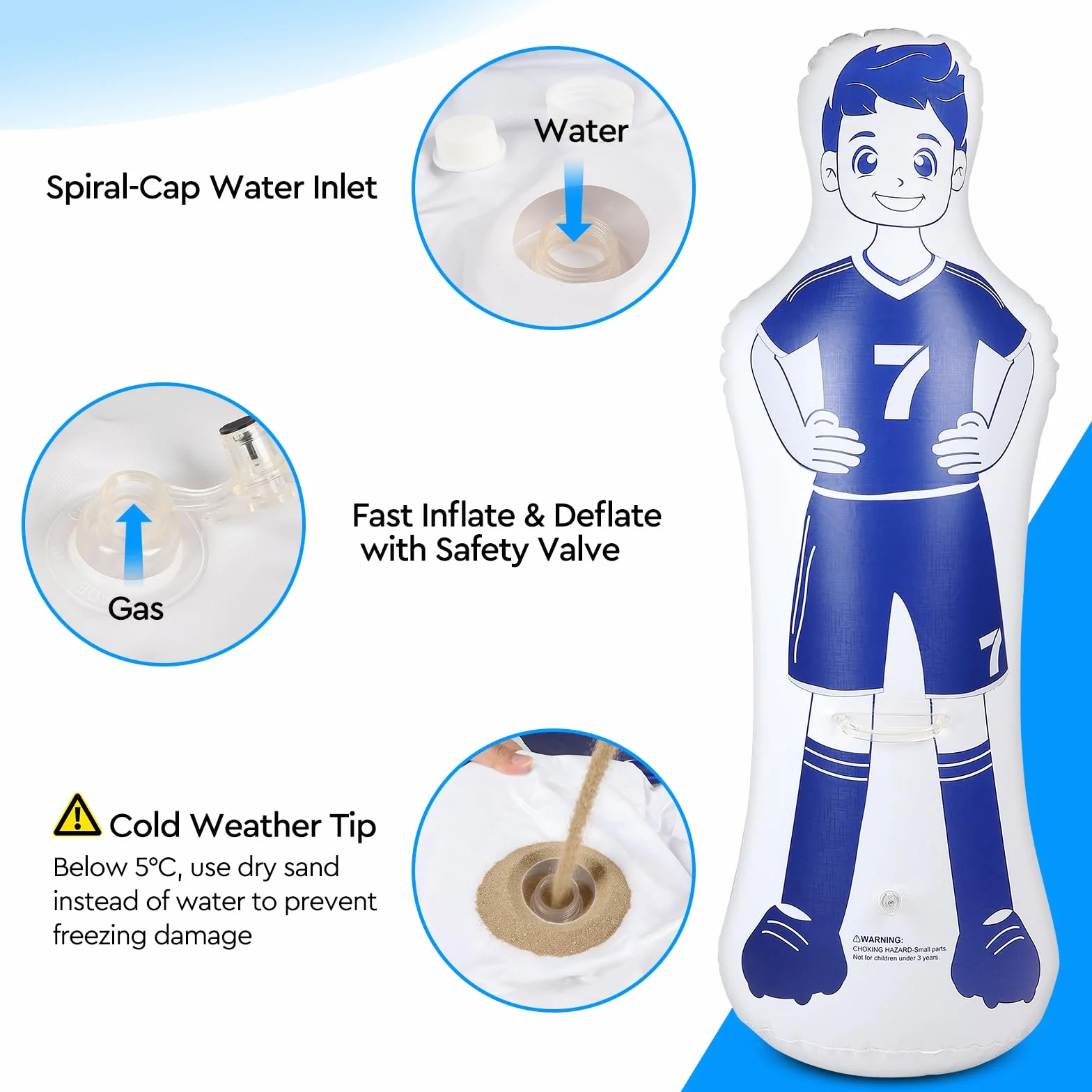 Maniquí Inflable de Fútbol de PVC, Muñeco de Portero Plegable para Entrenar Fútbol, Baloncesto y Boxeo