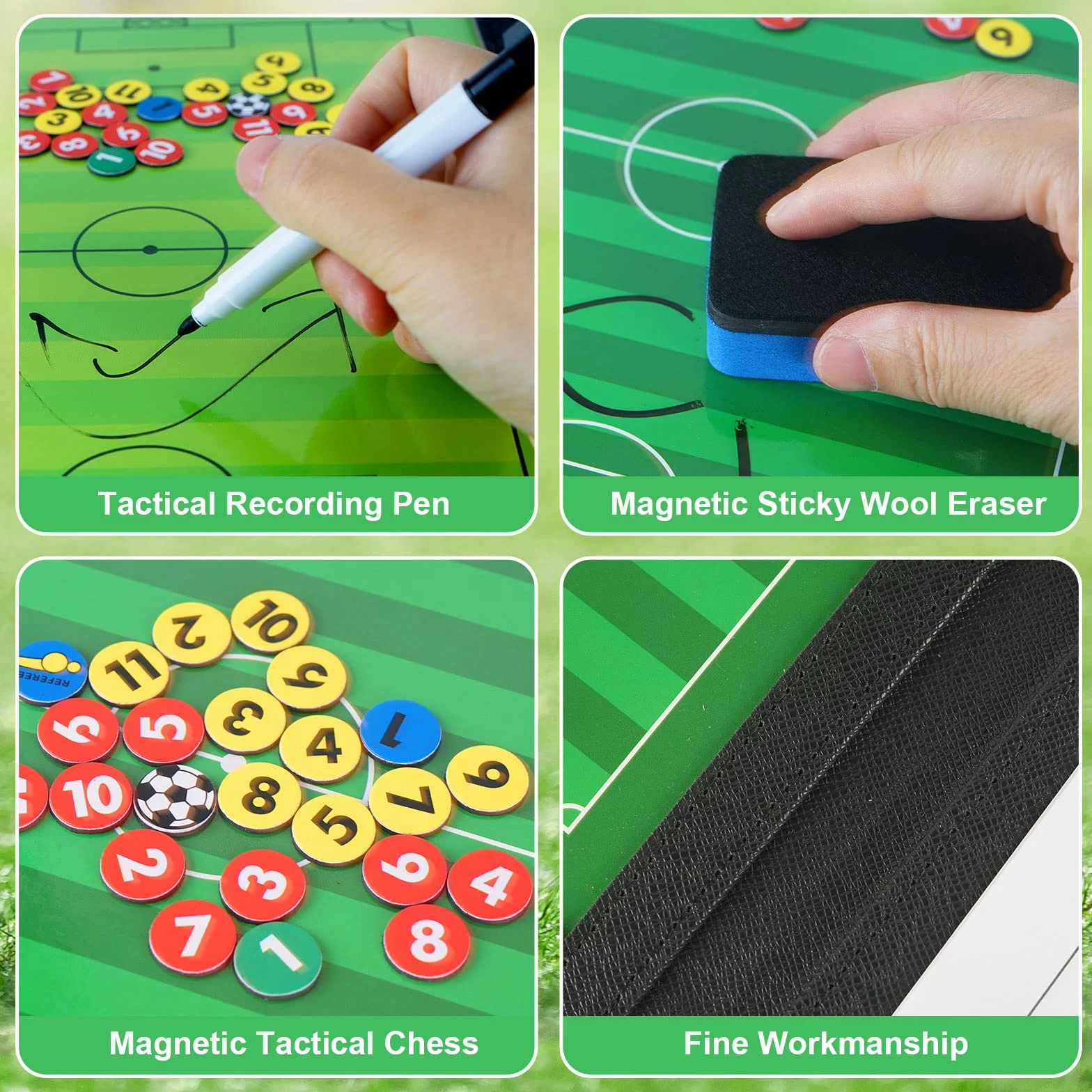 Pizarra Entrenador Fútbol Plegable Portátil Papel Táctico Equipo Planificación Táctica
