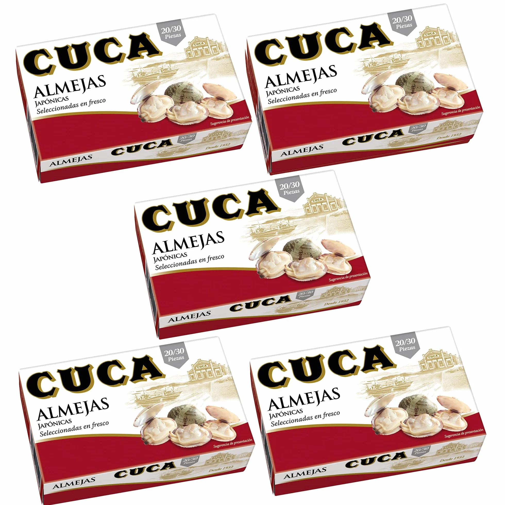 Cuca Almejas al Natural 20/30 piezas 5 latas 85gr