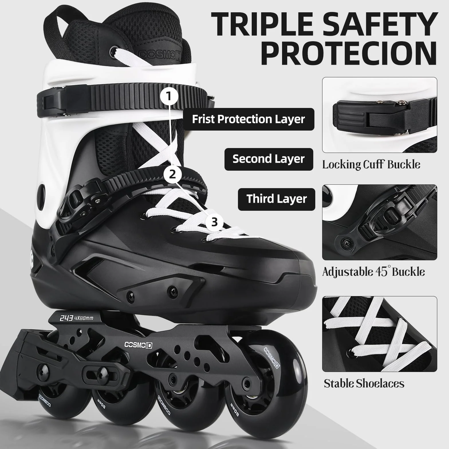 Patines en Línea para Mujeres y Hombres, Patines de Ruedas para Adultos, Patines Profesionales de Fitness Unisex