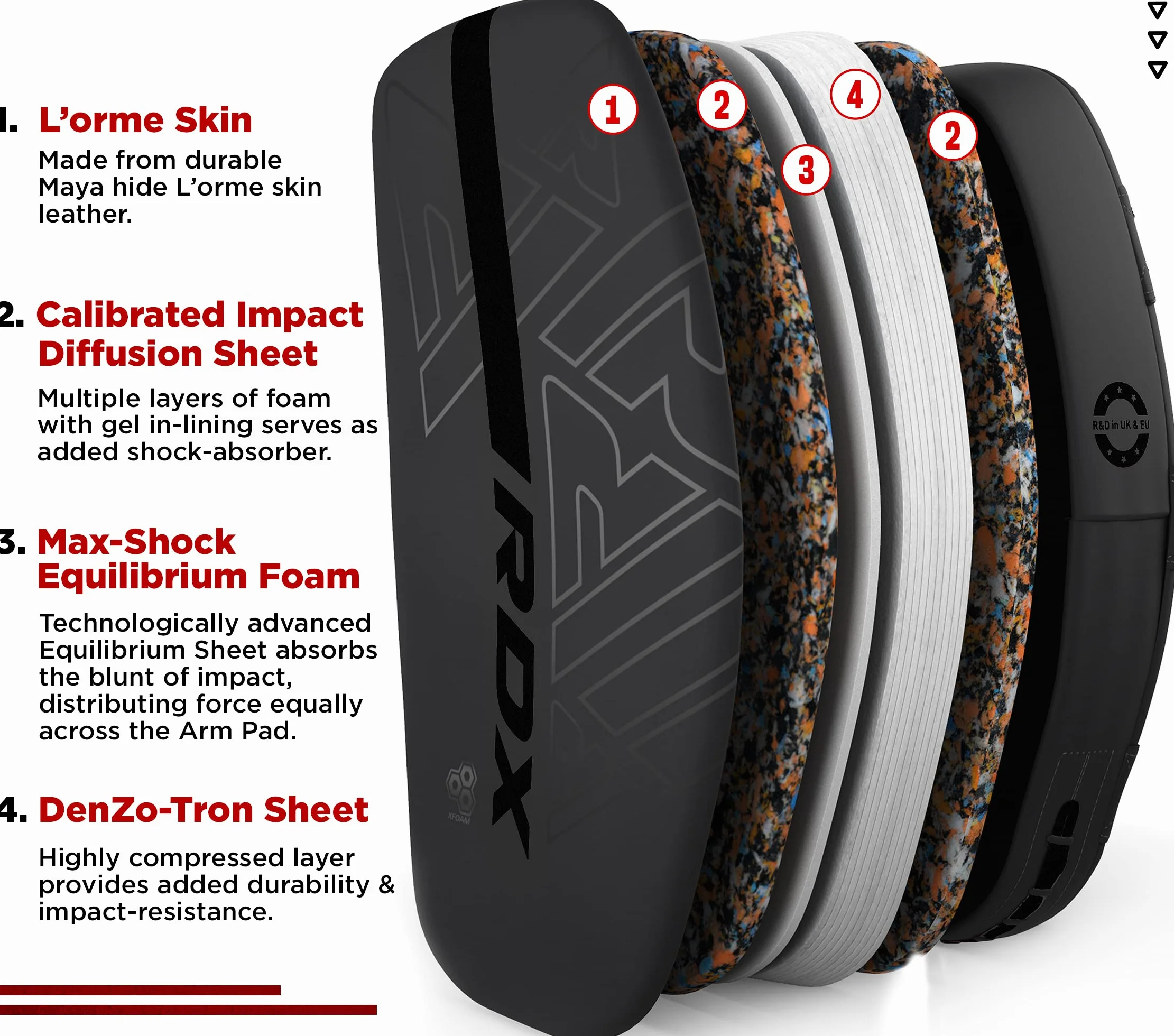 RDX Thai Pads Muay Thai Kick Boxing Entrenamiento Cuero Boxeo Almohadilla Escudo Manoplas MMA Kicking Sparring