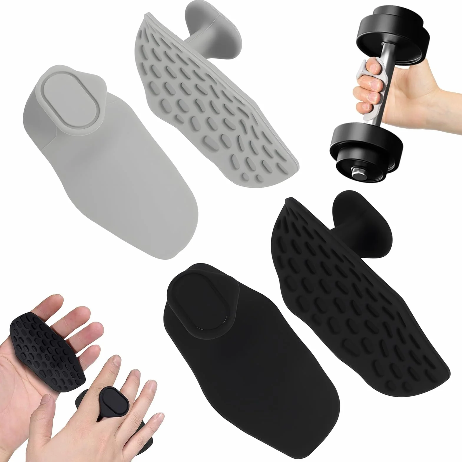 Manoplas Gym de Silicona Antideslizantes sin Dedos para Levantamiento de Pesas