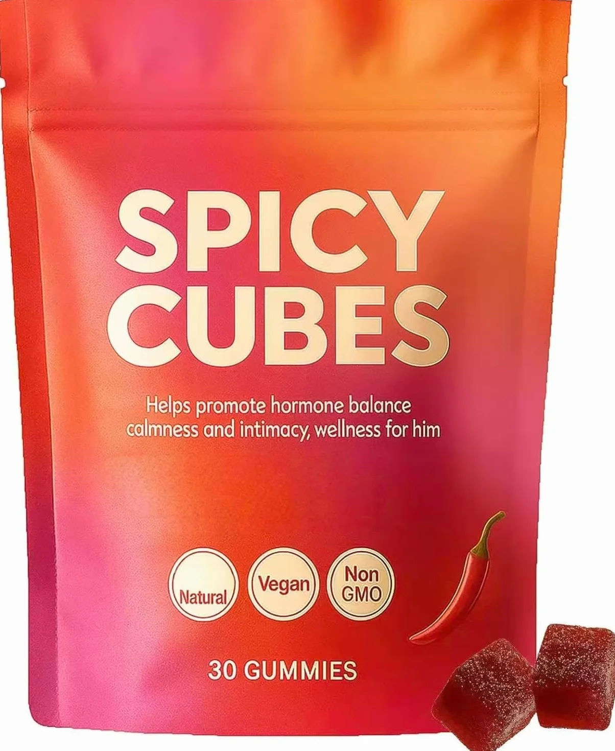 Bloques Picantes, Gomitas De Intimidad, Cubos Picantes, Gomitas De Melocotón Picante, Calma Y Bienestar De La Intimidad - 30 Gomitas ,1 pcs