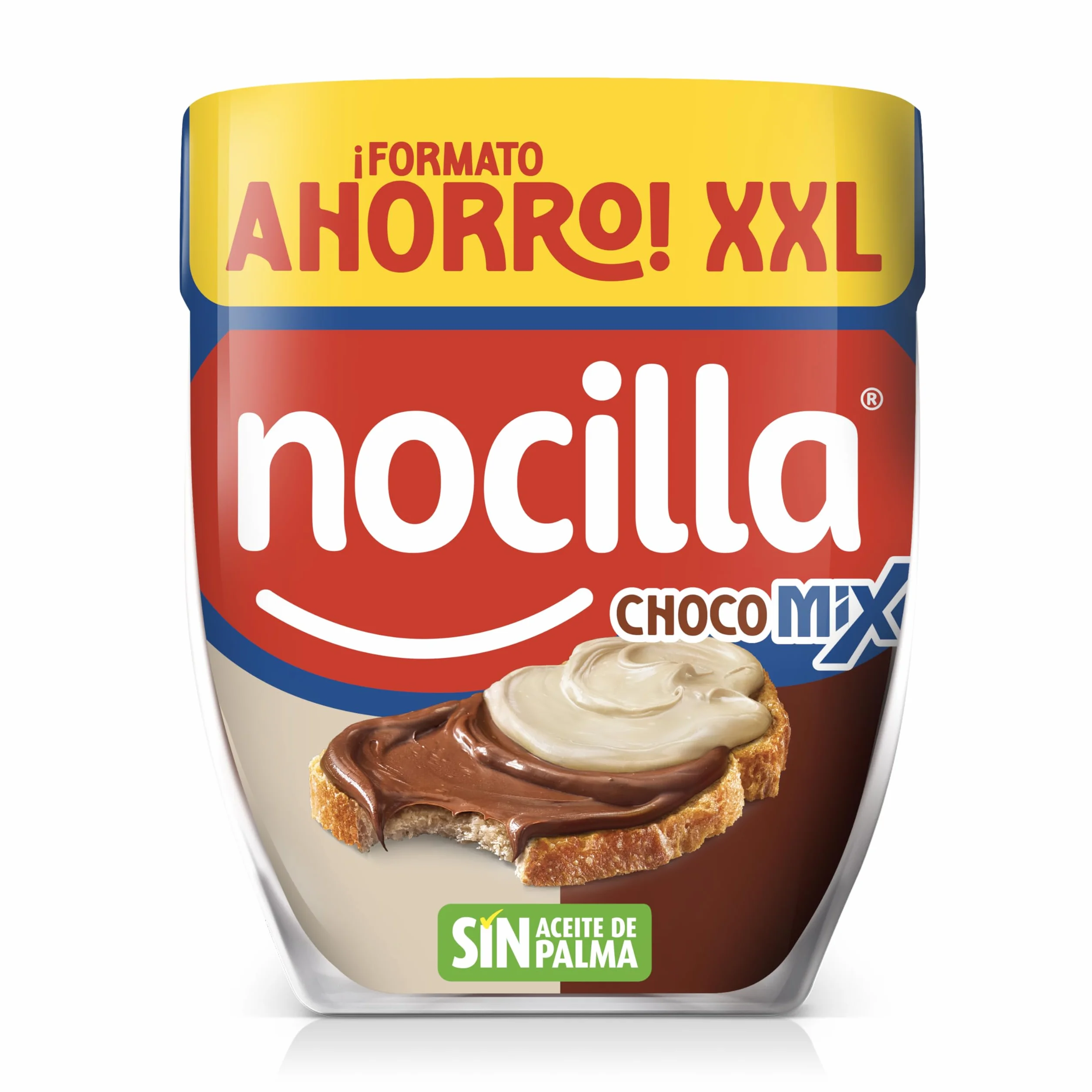 Nocilla, ChocoMix, Doble Crema al Cacao y Leche con Avellanas, Sin Aceite de Palma - Formato Ahorro - 850g