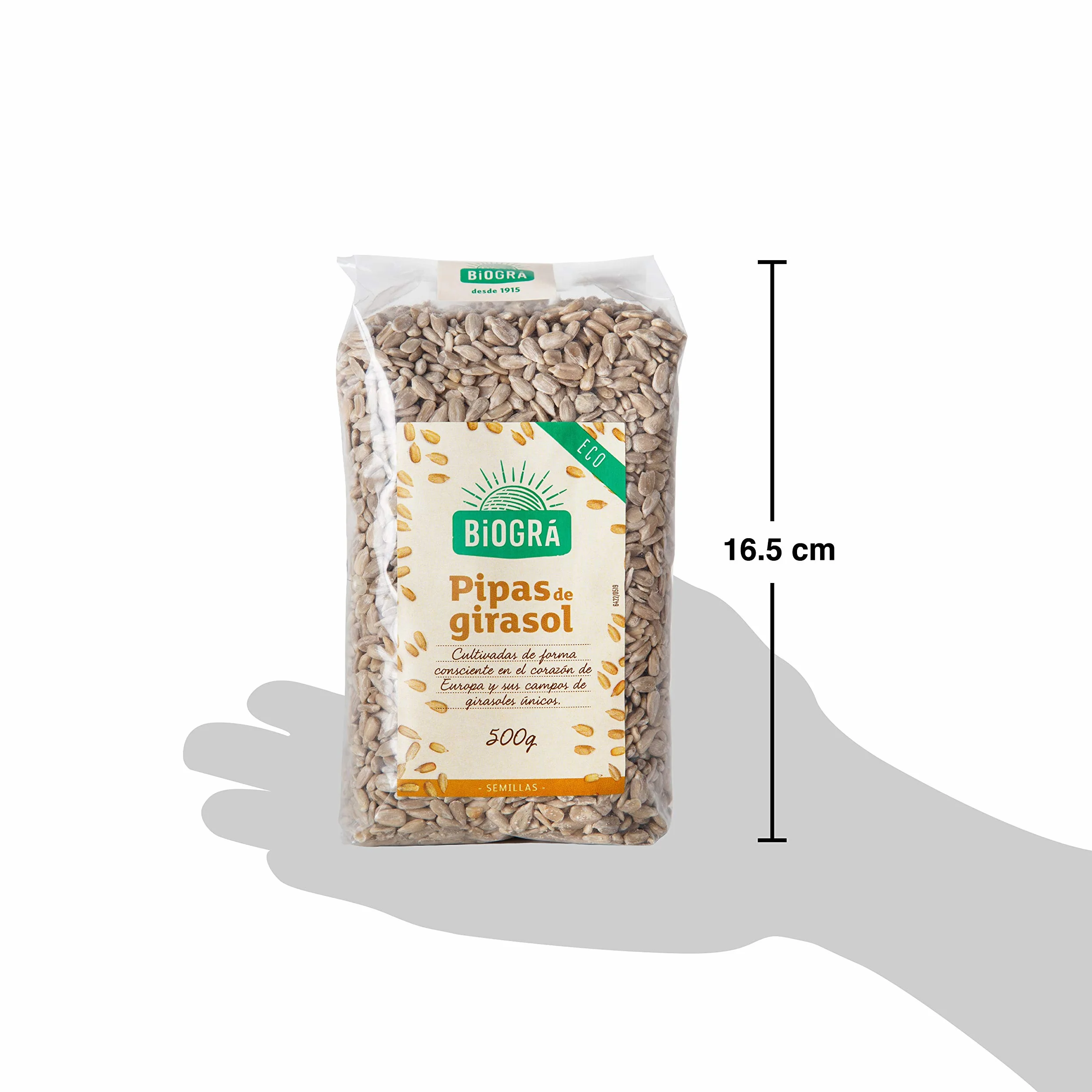 BIOGRÁ - Pipas Peladas de Girasol, Apto para Veganos, Perfecto para su Uso con Muesli, Ensaladas, pan, Pasteles, Platos de Arroz o Verduras, de Agricultura Ecológica 500g