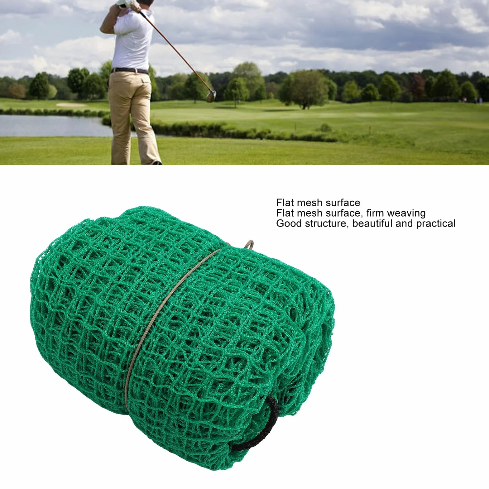 Red de Práctica de Golf 3x3m Polipropileno Verde Polietileno para Campo de Entrenamiento