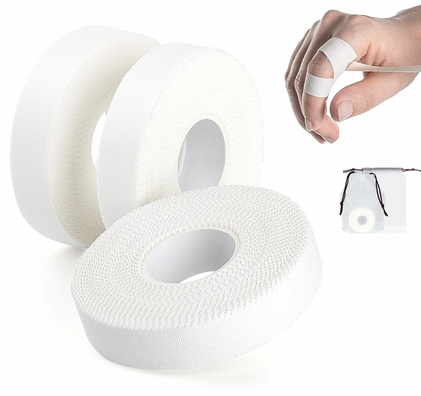 Anstore Cinta de escalada 1,5 cm x 13,7 m blanco 3 rollos