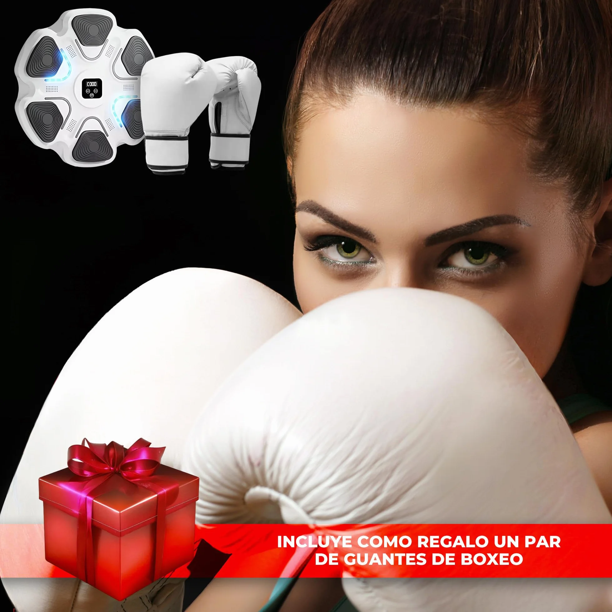 Arcanix Boxeo Pared Musical con Guantes de Boxeo - Maquina Boxeo Musical Pared Bluetooth Panel con Musica Punch Luces 9 Velocidades