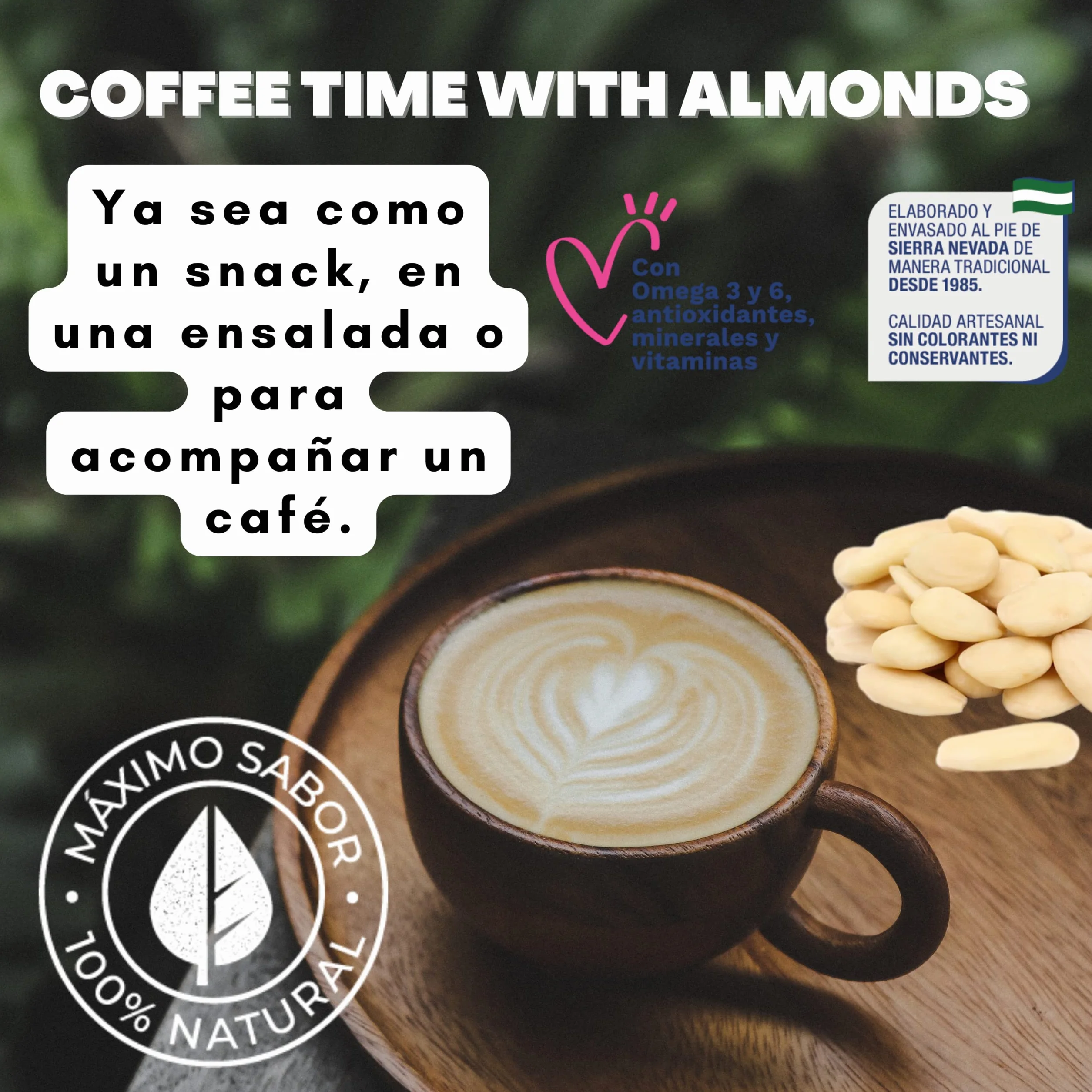 Almendras Peladas Crudas Bolsa de 1 Kg El Elefante Rosa - Fuente Rica y Saludable de Proteínas y Vitaminas - Almendras Naturales Enteras para una Dieta Balanceada y Snack Saludable
