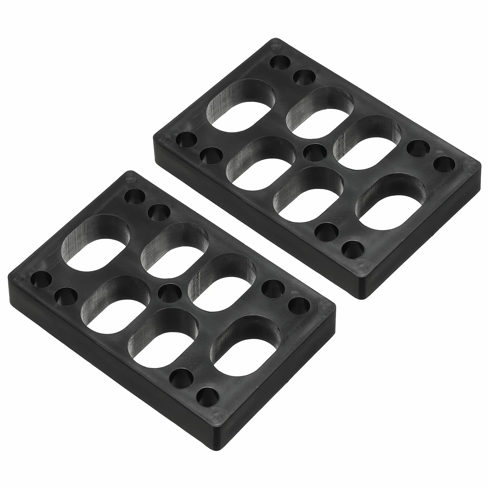 PATIKIL 1/2" Almohadillas Elevadoras para Skateboard, Paquete de 2, Cuña Angular de PU 3x2, Negro