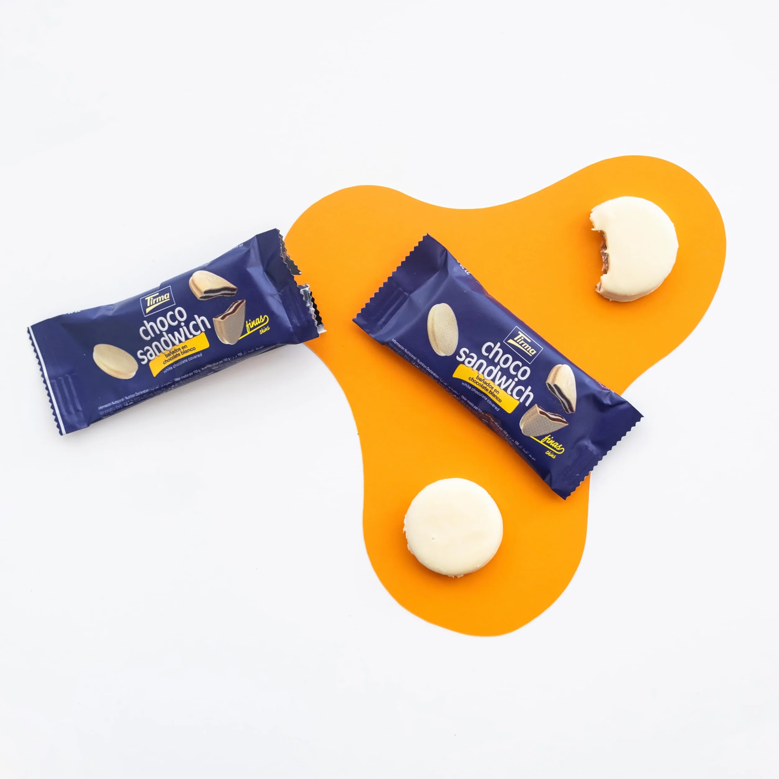 Tirma Choco Sándwich Fino de Chocolate Blanco – 8 Packs de 27,25 g (Estuche de 218 g) | Galletas con Relleno Bañadas en Chocolate Blanco | Snack Dulce Ideal para Merienda y Tentempiés