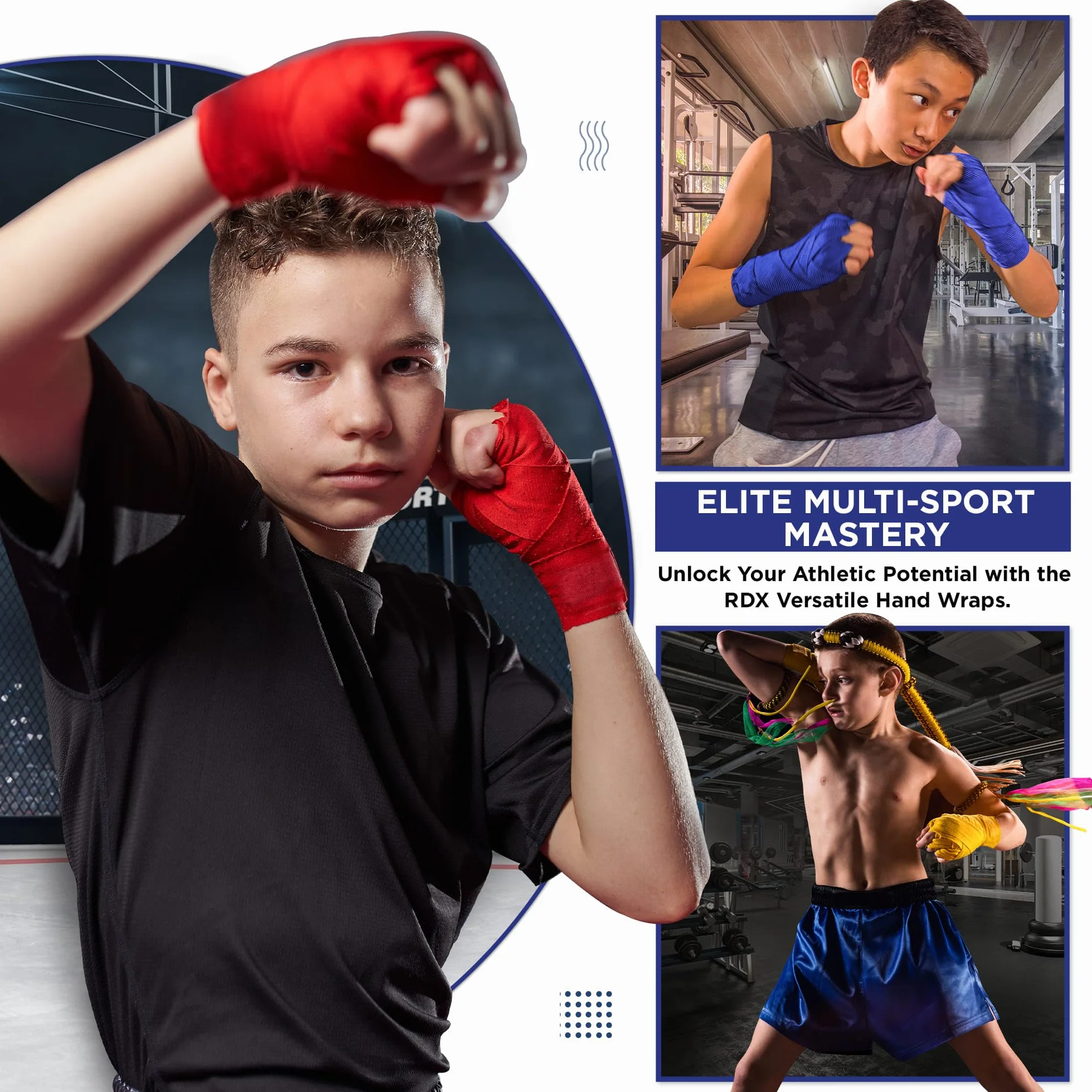 RDX Vendas Boxeo Guantes Interiores Protector Muay Thai MMA Kick Boxing Entrenamiento Hand Wraps