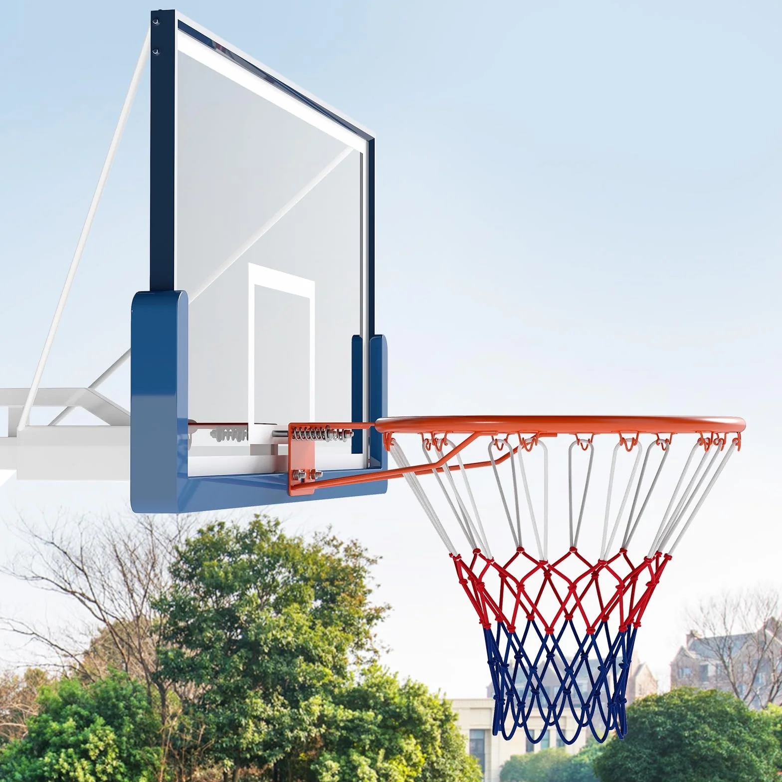 COSTWAY Aro de Baloncesto de 45 CM, Doble Resorte, Canasta Pared, Basketball Hoop Interior y Exterior