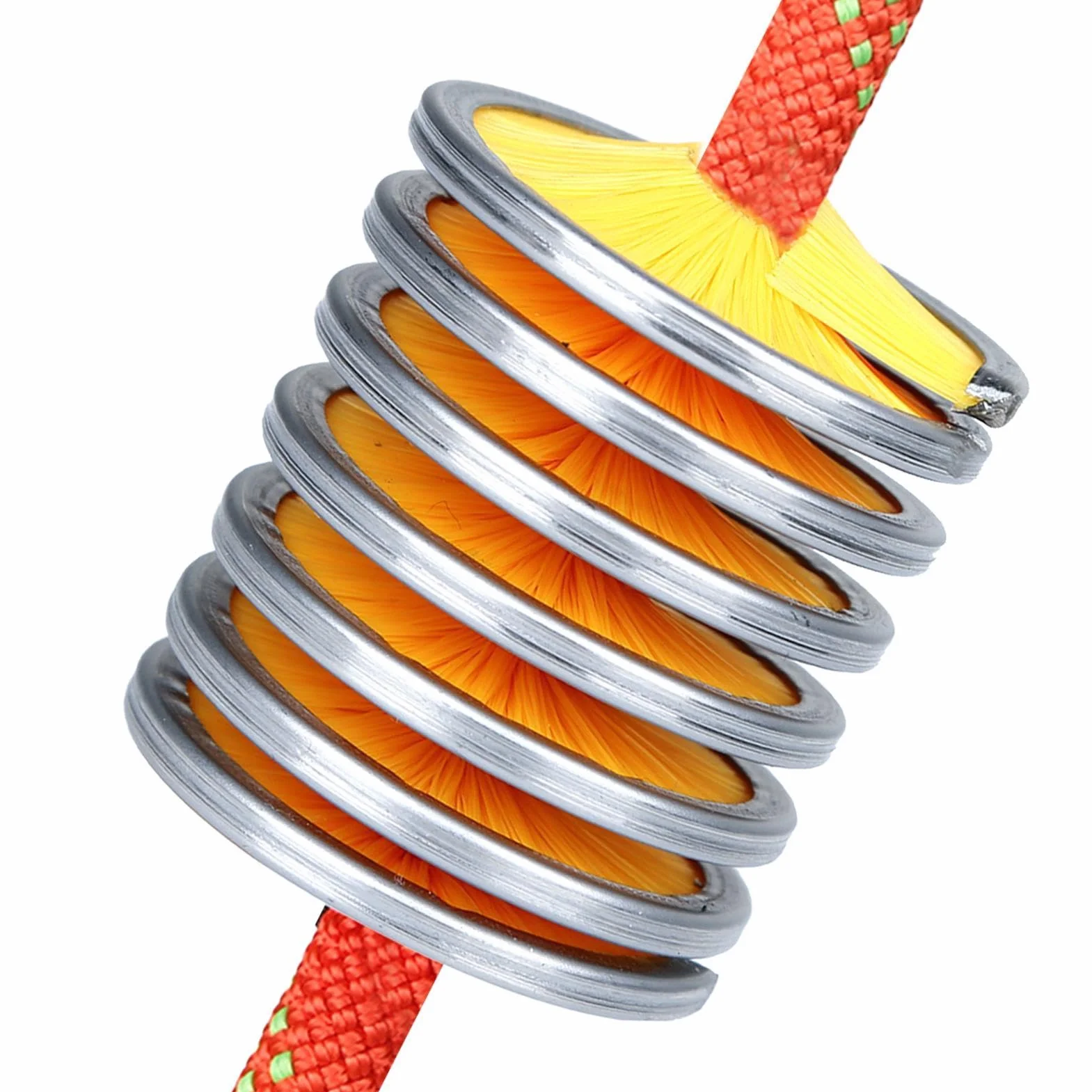 Cepillo limpieza cuerda escalada acero inoxidable cerdas nylon 5 cm 92 g 8-13 mm