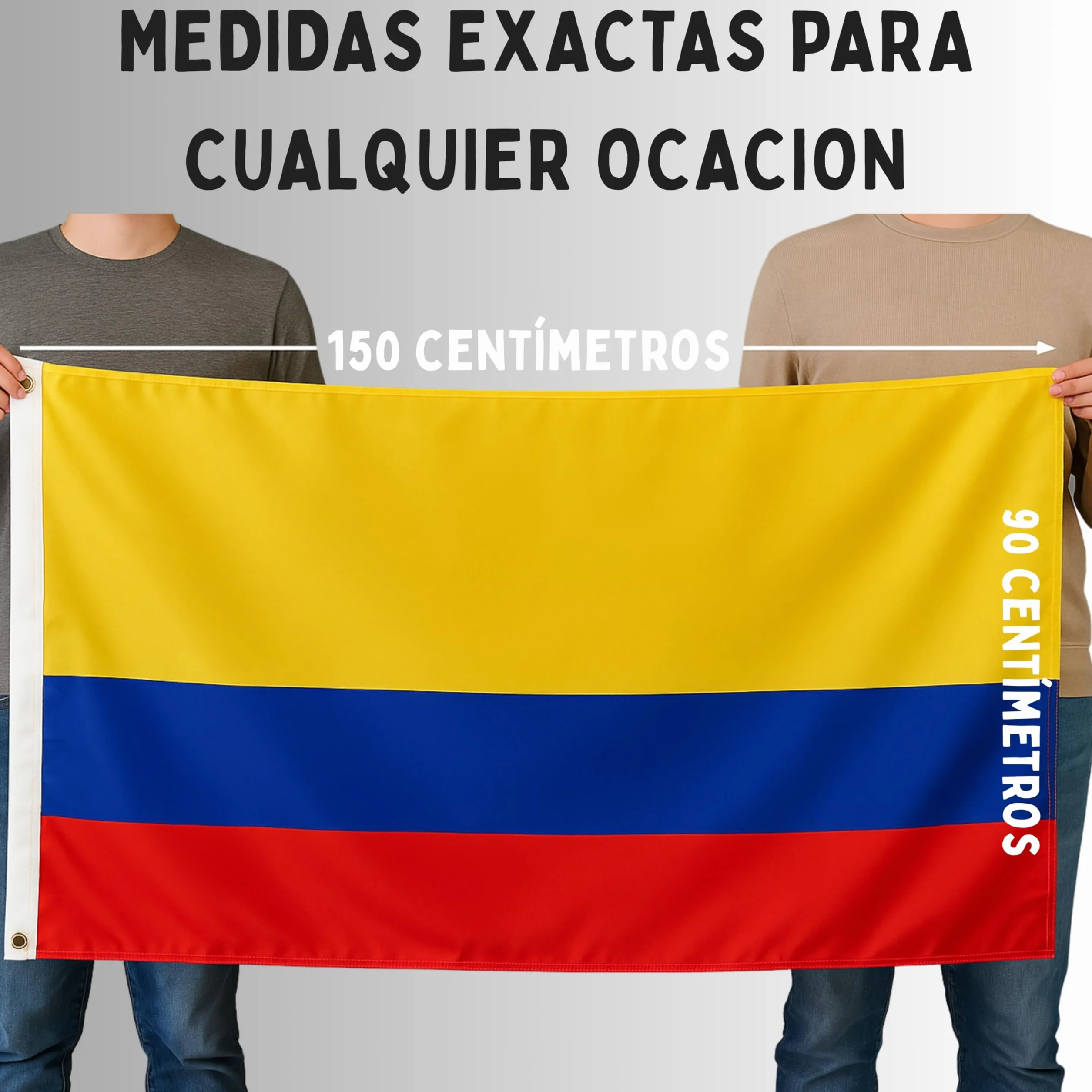 Bandera Colombia Grande 90x150 cm Poliester 100 Denier Decoración Mundial 2026