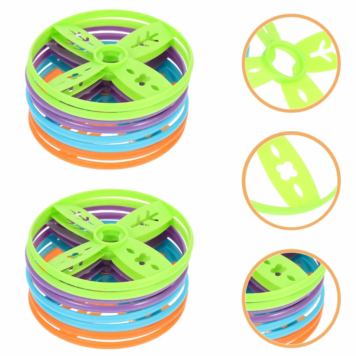 MERRYHAPY Juego de 40 Discos Voladores de Juguete, Compatibles con Mano y Pie, Colores Variados, Materiales Resistentes para Juegos al Aire Libre