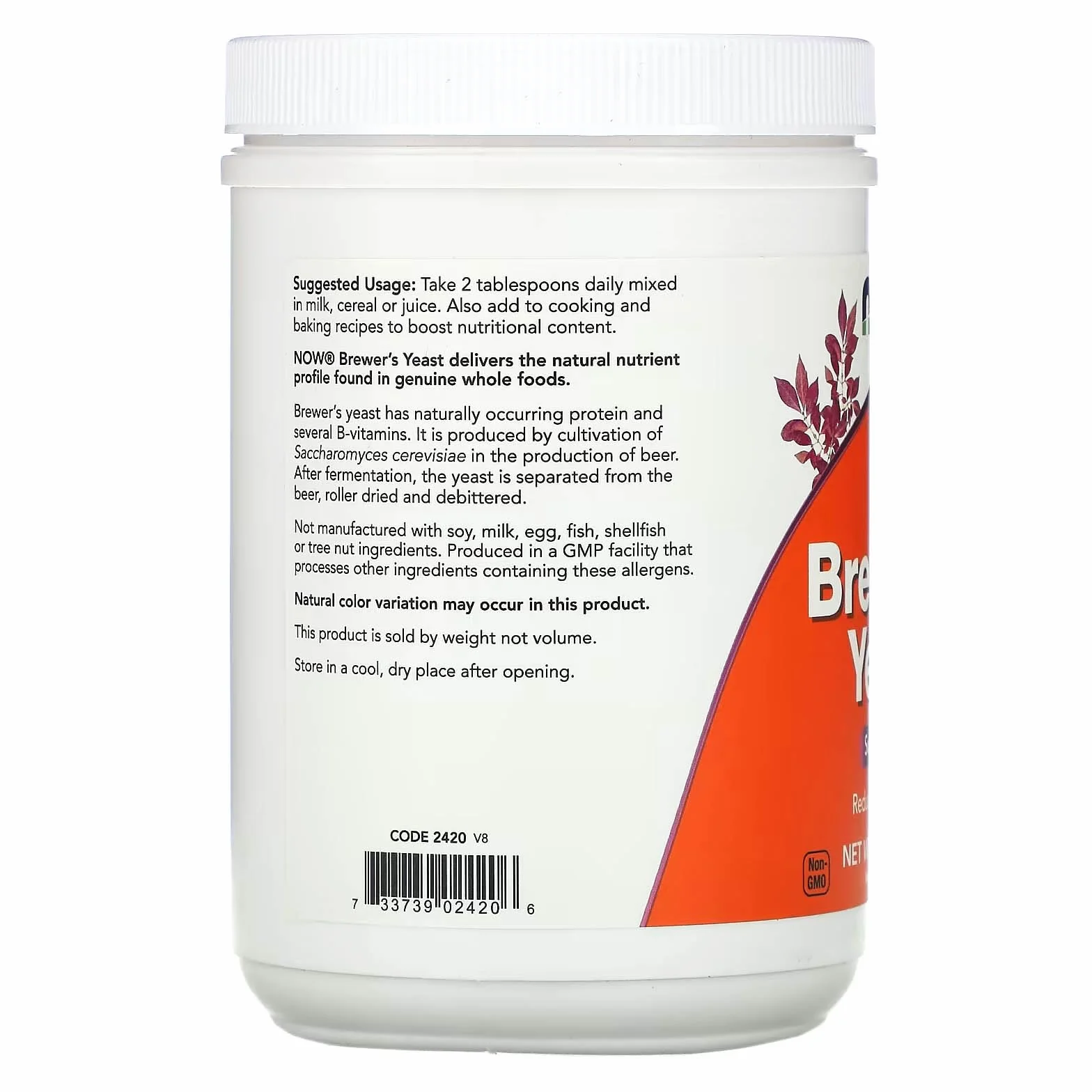 NOW Foods Brewer's Yeast, 1 Pound (Pack of 2)