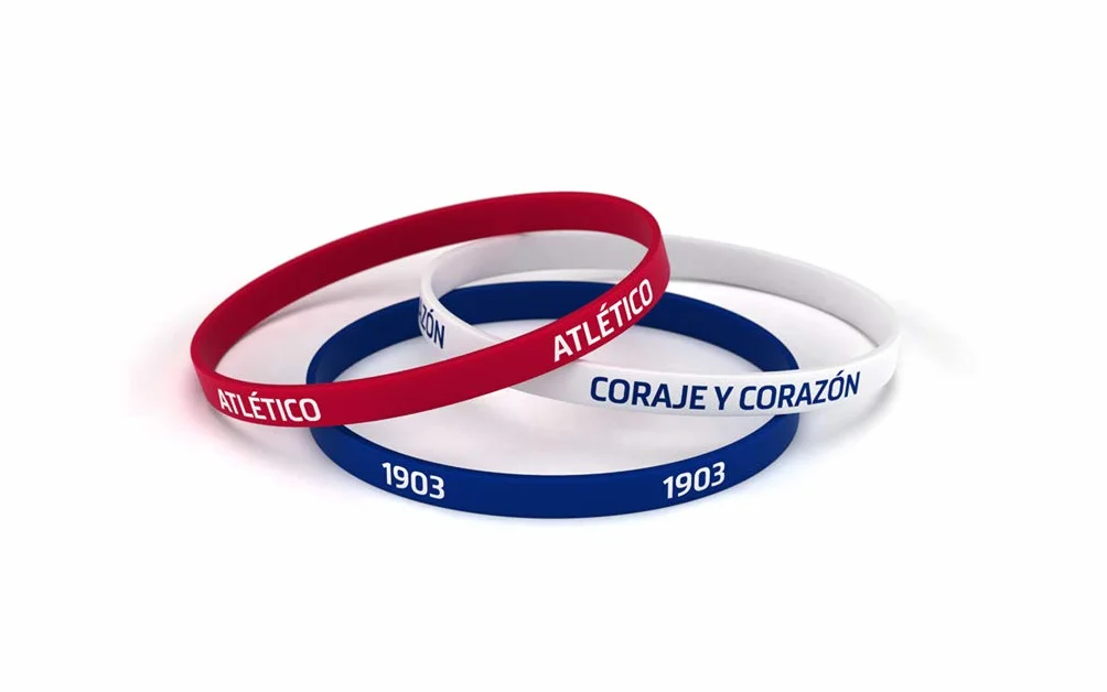 Pulsera Classic Tricolor Junior Atletico de Madrid Oficial Colchonero para Mujer y Niño