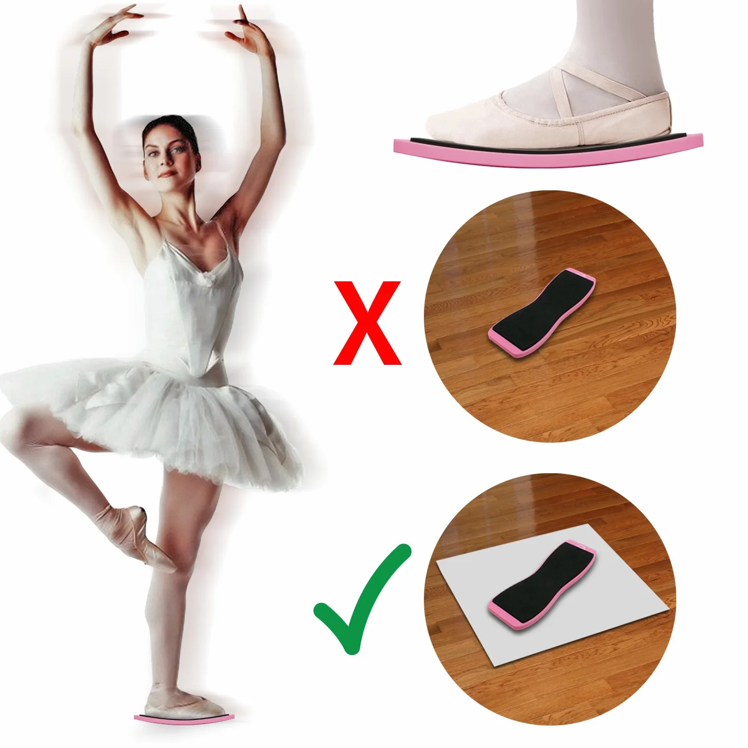 CampTeck Tablero Turning Board Ballet Pirouette Giro para Bailarines de Ballet Rosa 1 Pieza