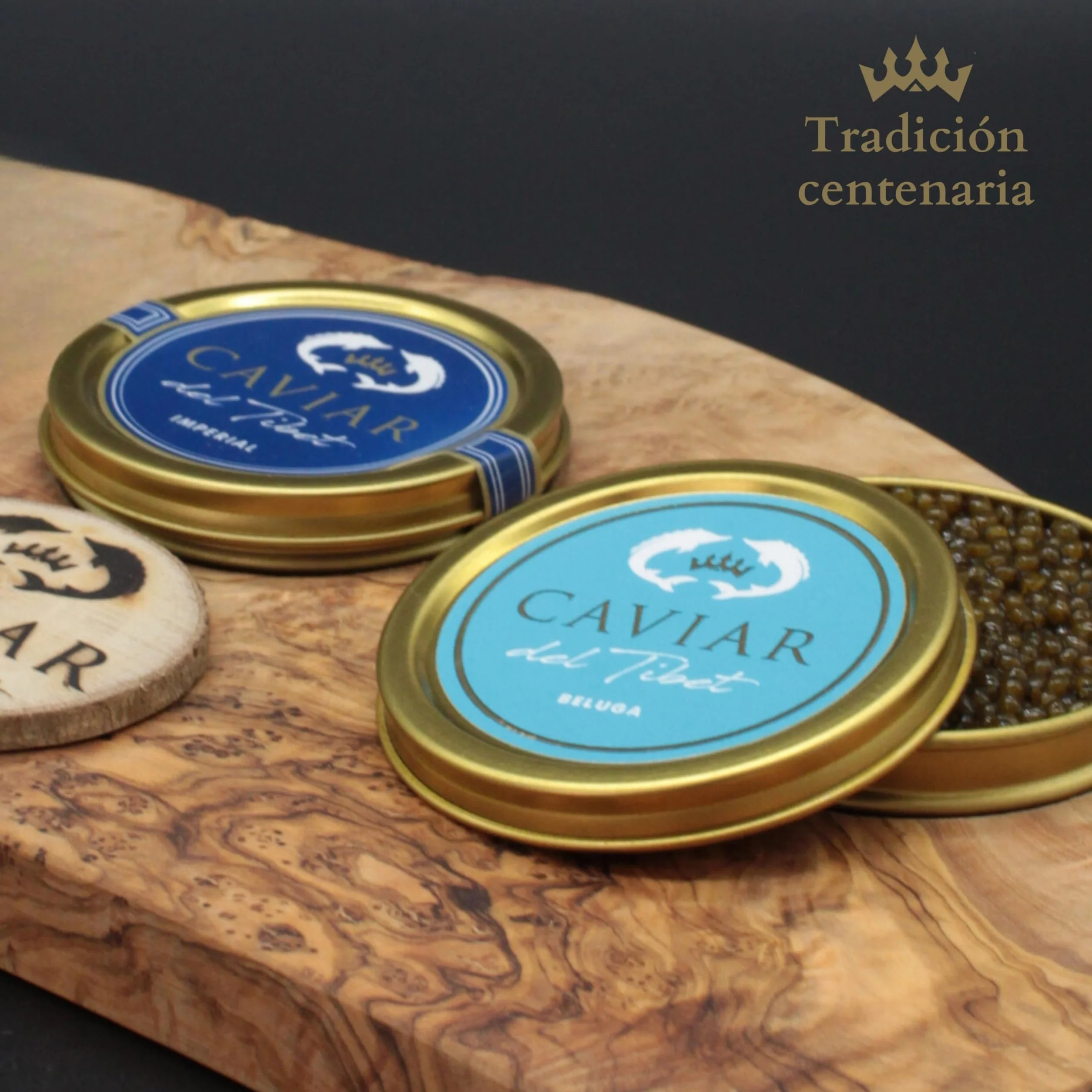 Dúo Caviar del Tíbet Beluga – Estuche Gourmet - Caviar Beluga 50 GR y Caviar Imperial 50GR – Huevas de Esturión - Pack Regalo Gourmet