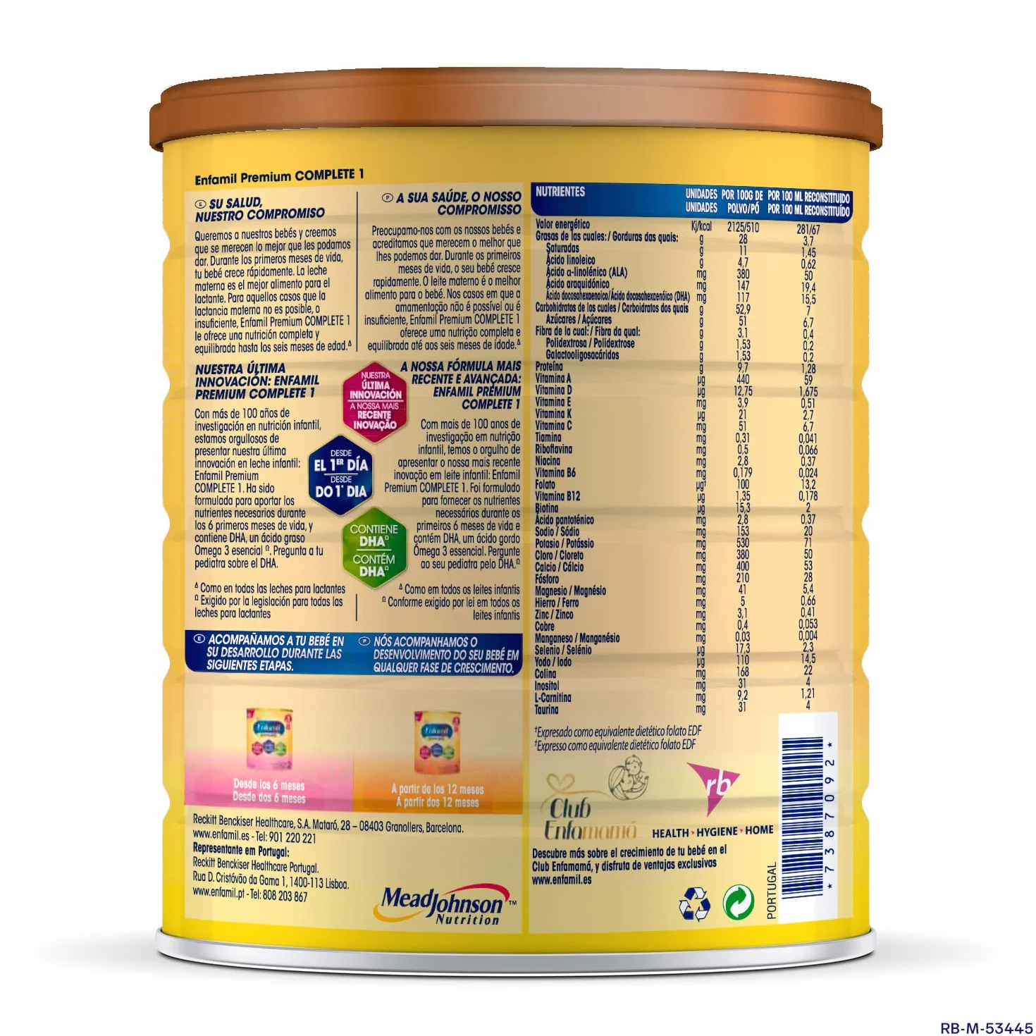 Enfamil Complete 1 Leche infantil para lactantes 0-6 meses 800 gr