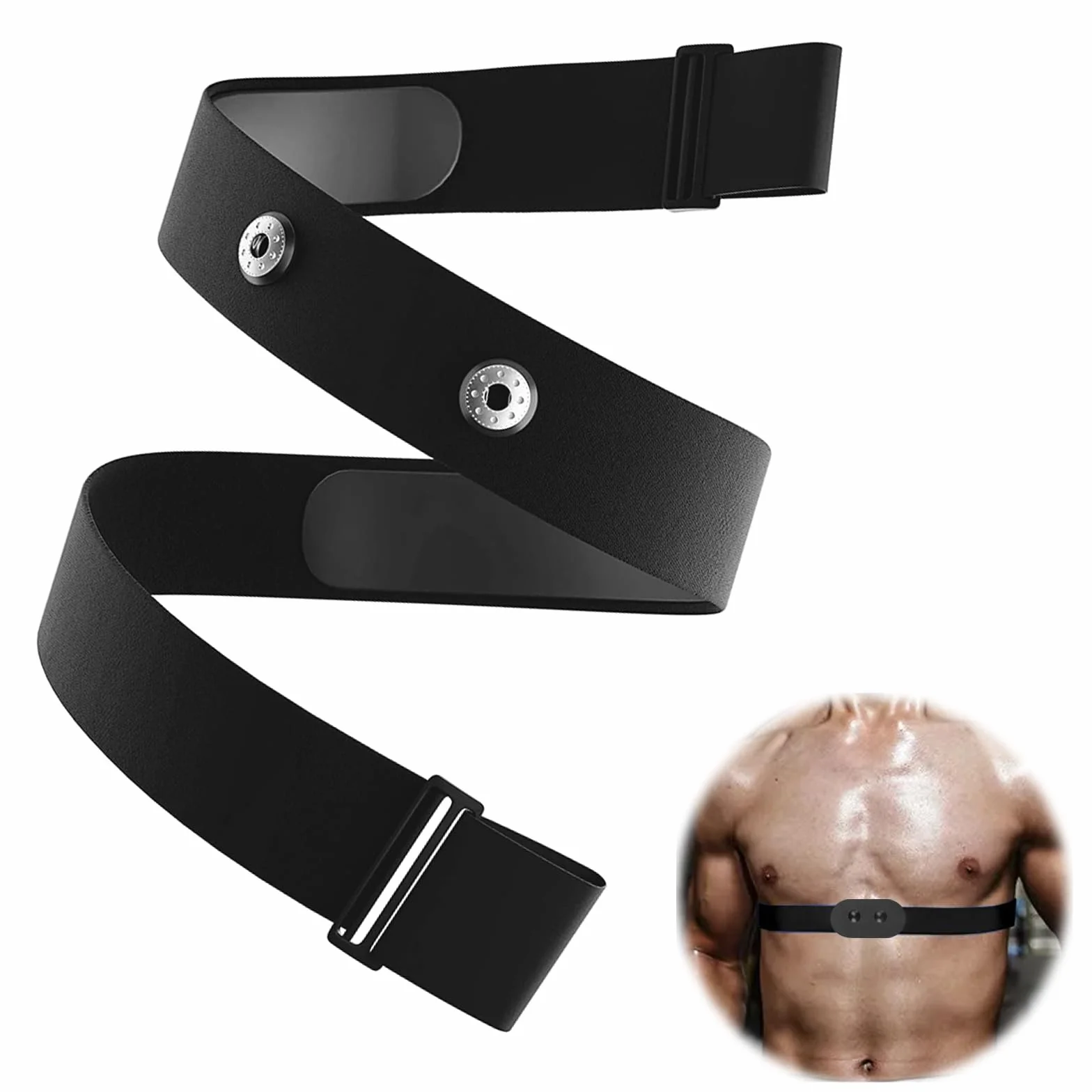 Correa de Pecho Elástica Repuesto V3 ANT Ajustable Negro Compatible con Polar H1 H10 H9 H7 Garmin Wahoo Coospo Powr Labs LIVLOV V6