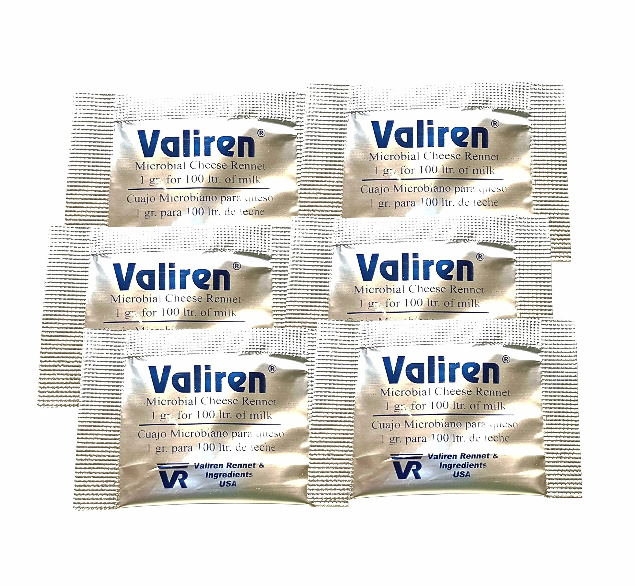 Cuajo microbiano Pack de 6 sobres (6 x 1 g) Usa una bolsita para 100 litros de leche..