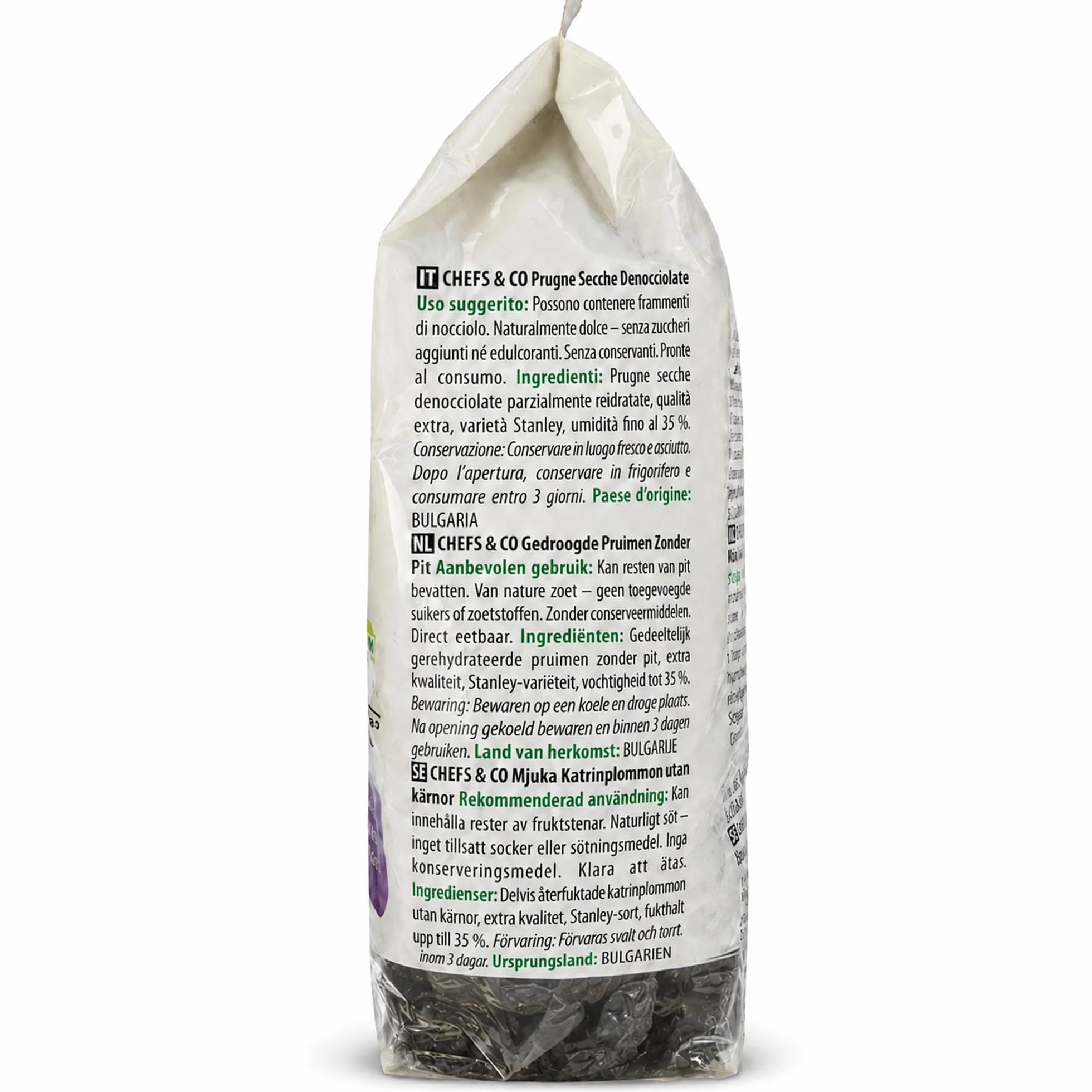 CHEFS & CO Ciruelas Pasas Blandas Sin Hueso | Frutas secas enteras | Tentempié saludable | Vegano y con vitaminas conservadas | Sin sulfitos | Sin azúcares añadidos (Natural, 750g Pack de 1)