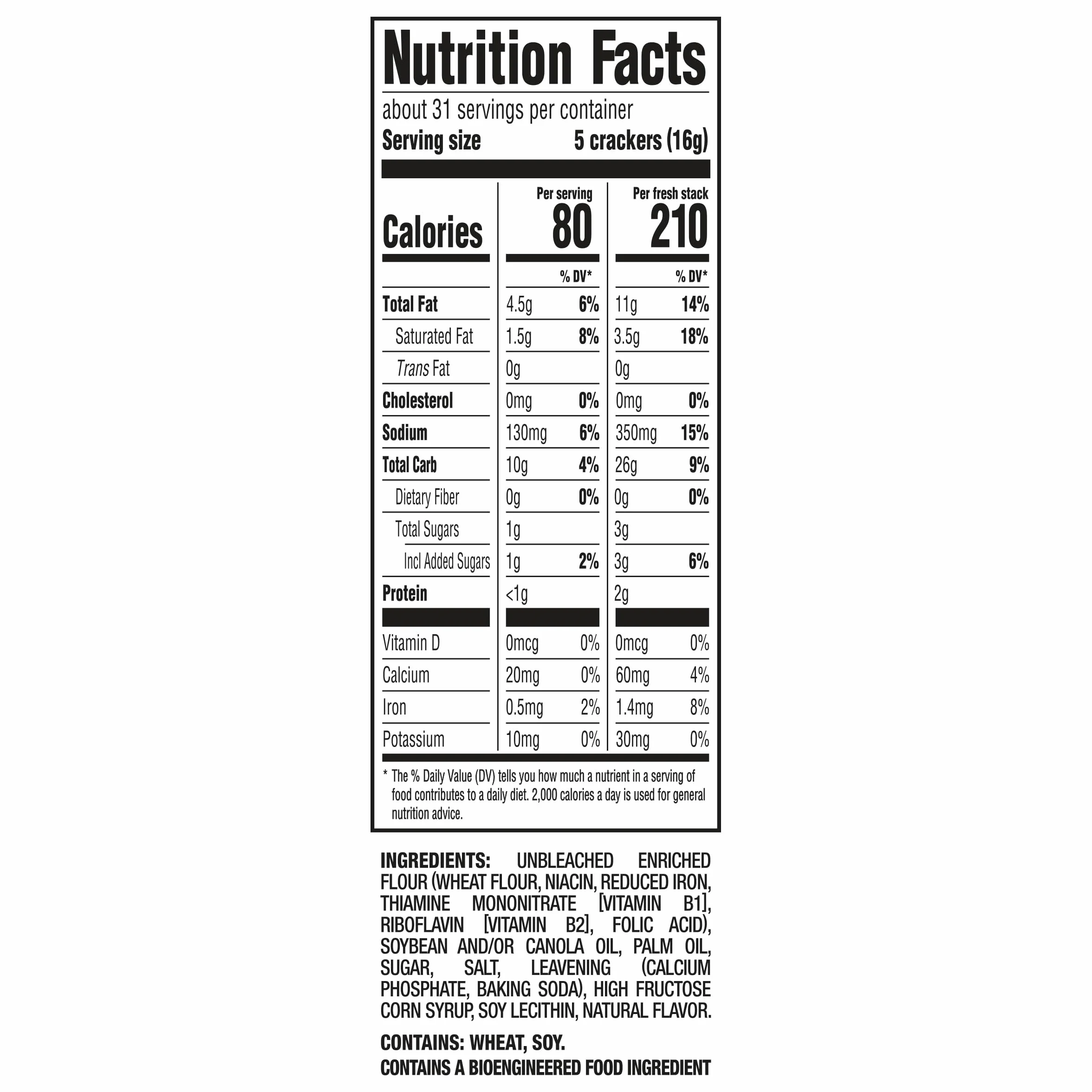 Fresh Stacks Original Crackers, Family Size, 17.8 oz