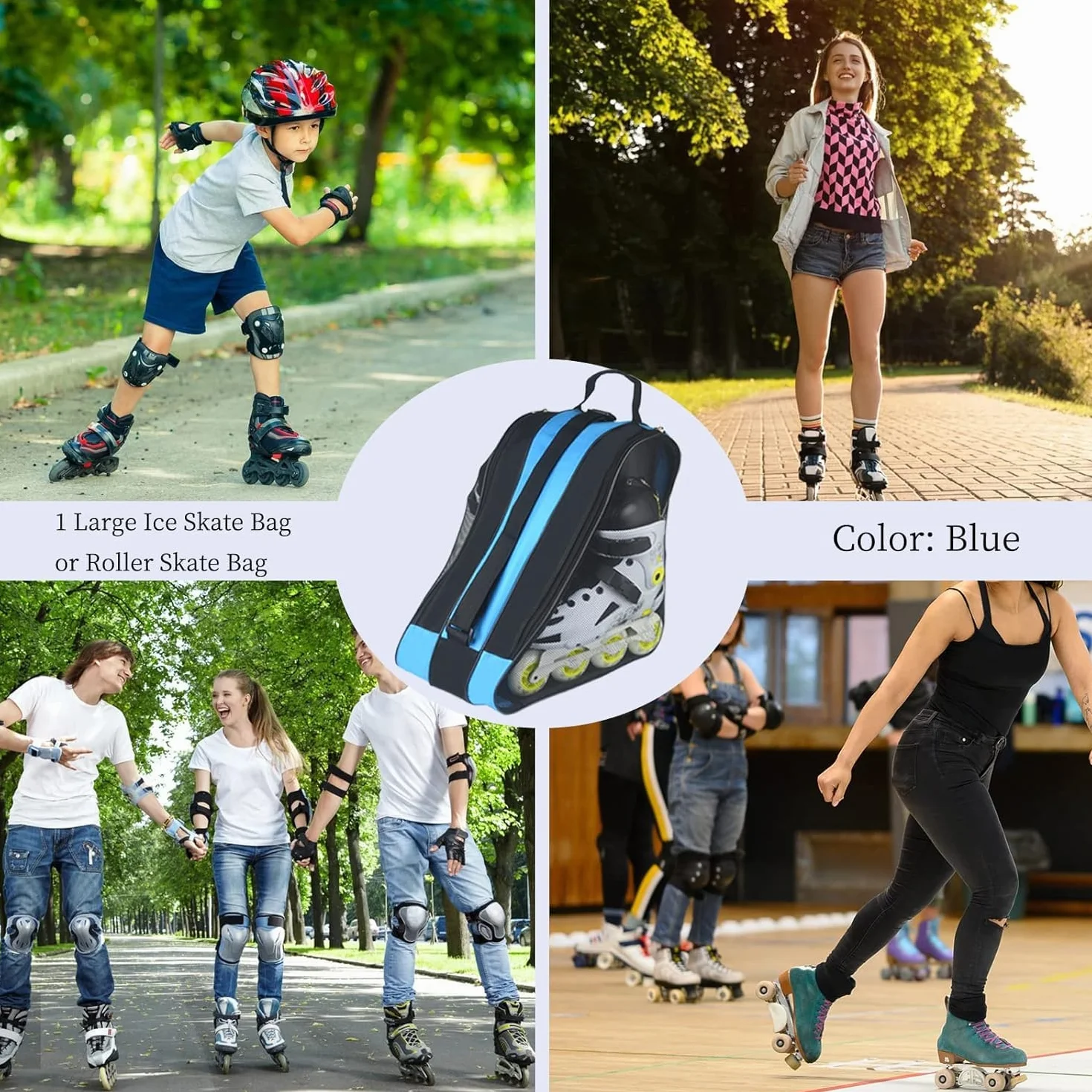 Patines Mochila 38cm Niña Correa Ajustable Impermeable 3 Compartimentos
