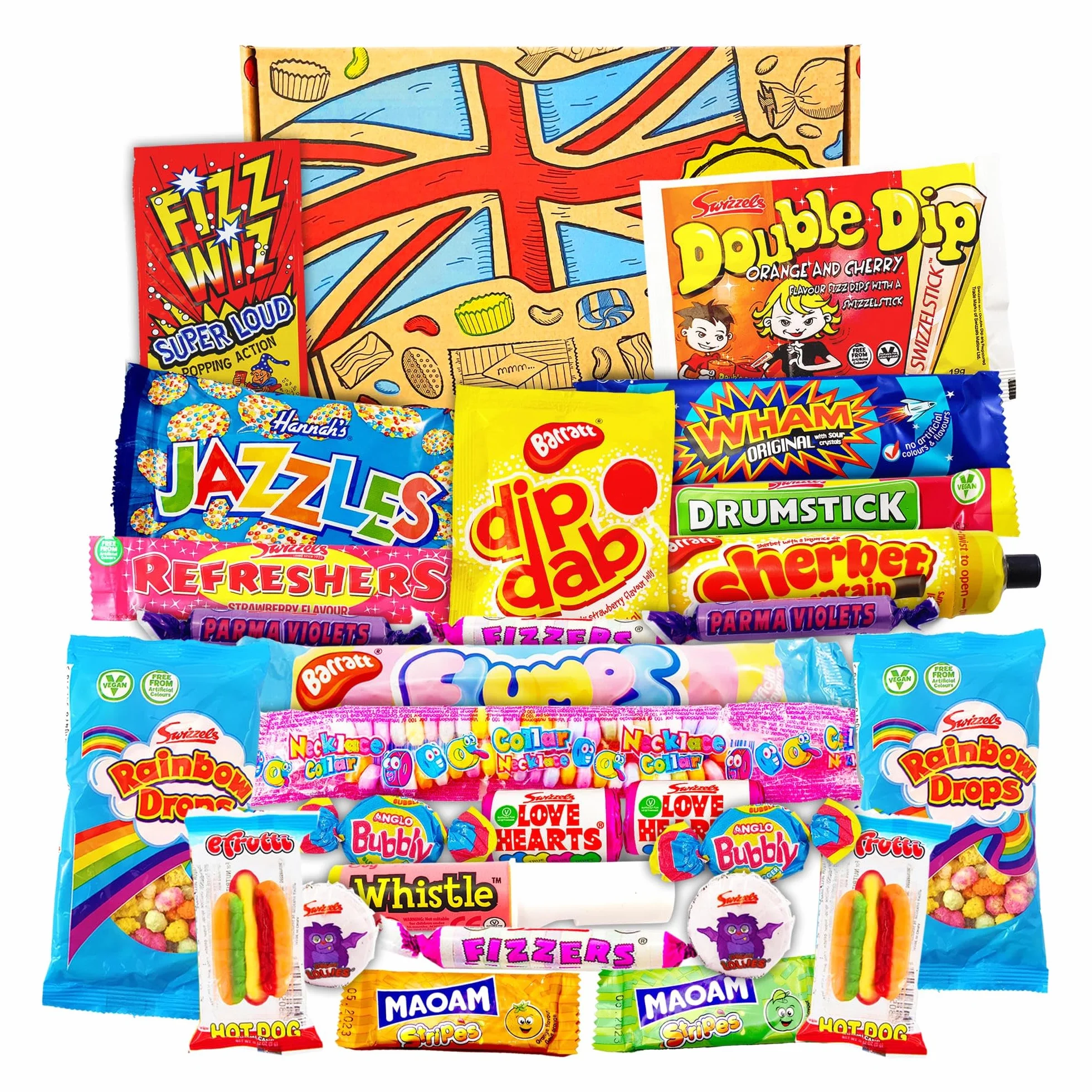 Heavenly Sweets | Caja de Dulces | Surtido para Fiestas | Cesta de Mix para Fiestas | Dulces Ingleses Británicos Retro | Cumpleaños, aniversarios, Dia Del Padre, Semana Santa, Día de la Madre