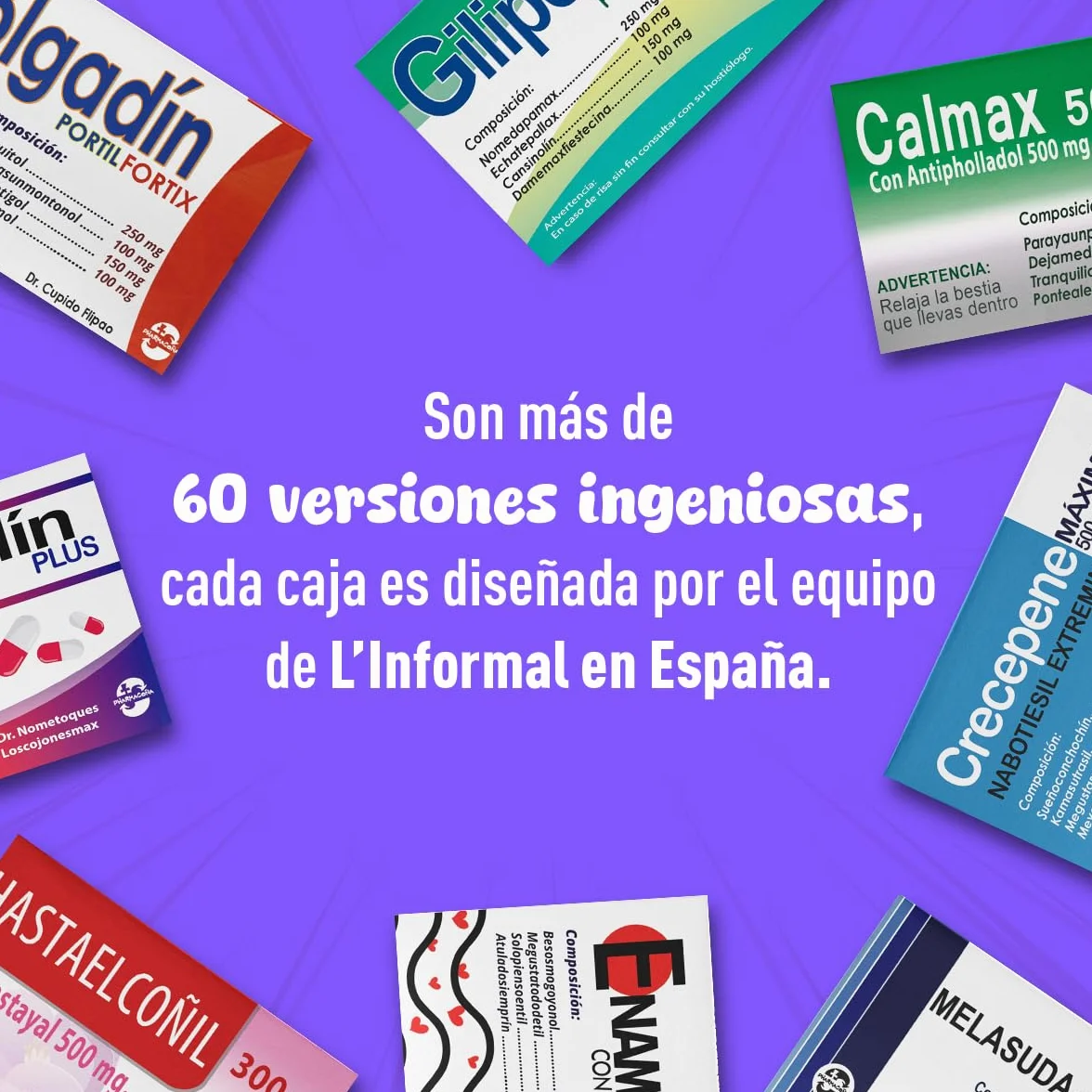 LINFORMAL Pack 2 Cajas PHARMACOÑA | ENAMORADOL+ TEQUIEROMONTONOL Regalos Originales San Valentin para Parejas | Detalle con Humor para Hombre o Mujer, enamorados o novios