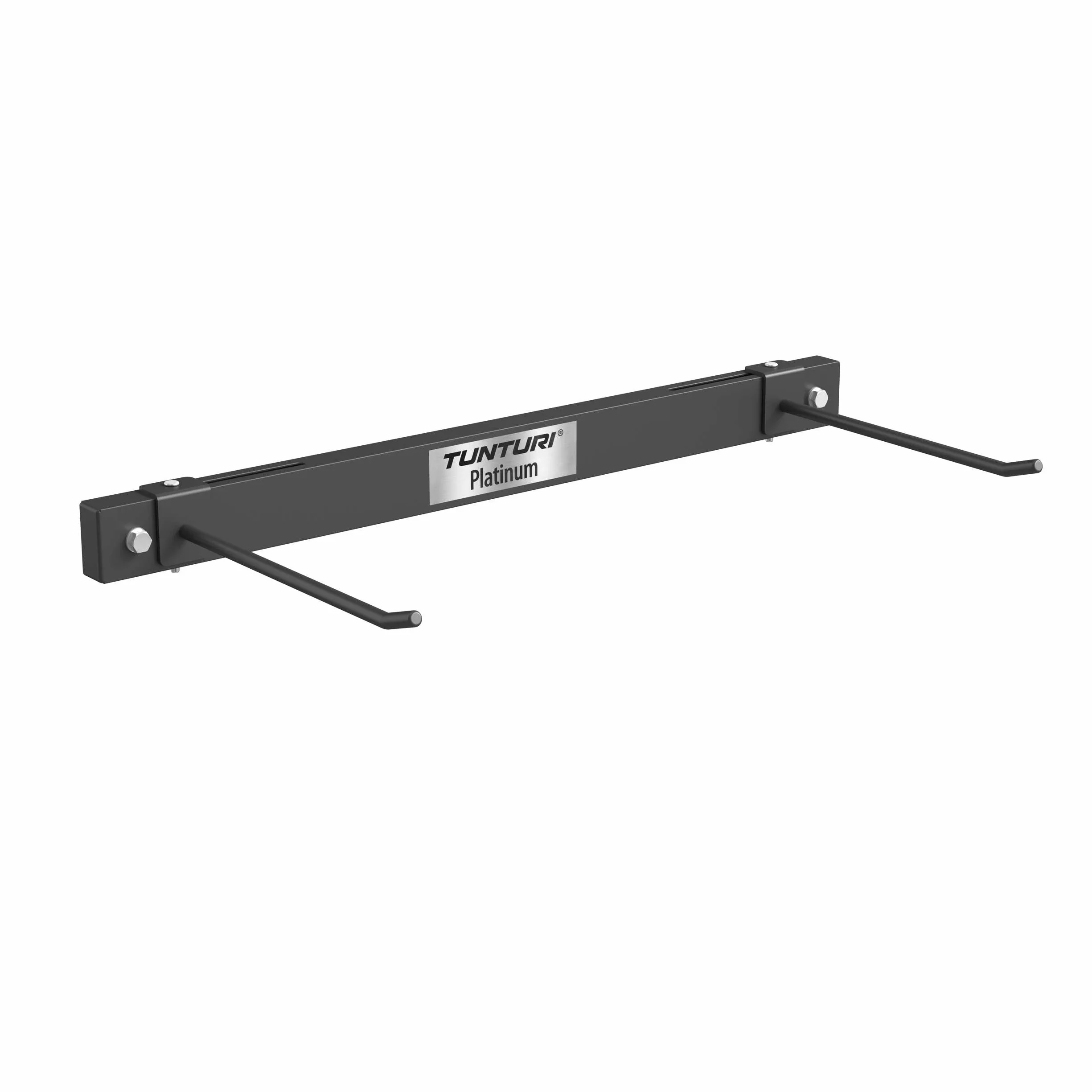 Tunturi Platinum Soporte de pared para esterilla de fitness, montaje en pared, color negro