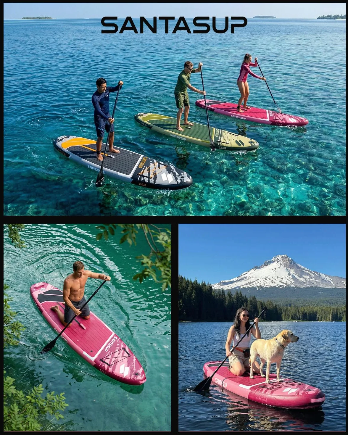 Tabla de Remo Inflable con Accesorios, Amplia Postura, para Adultos y Jóvenes
