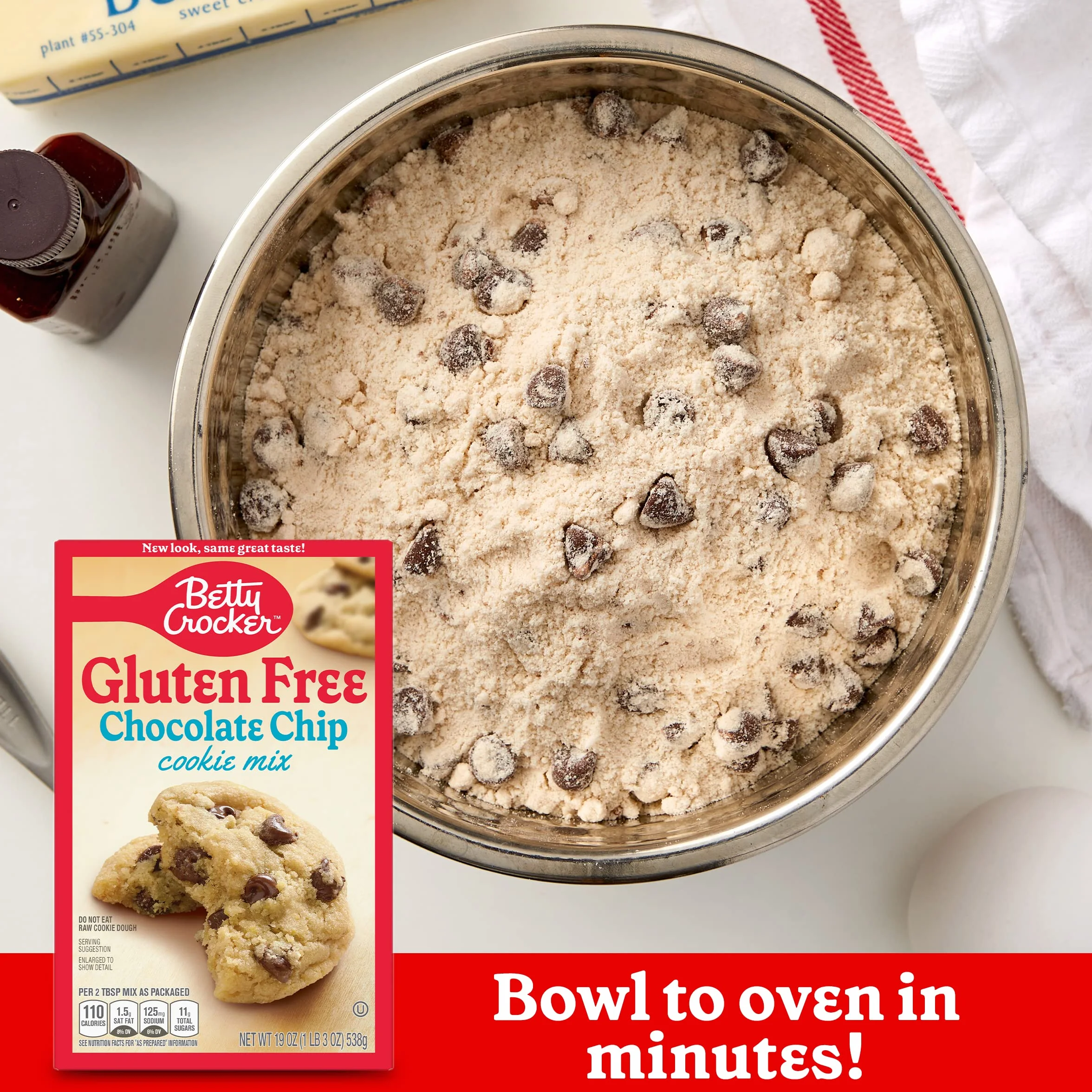 Betty Crocker Gluten Free Chocolate Chip Cookie Mix ñ 539 Gram Box