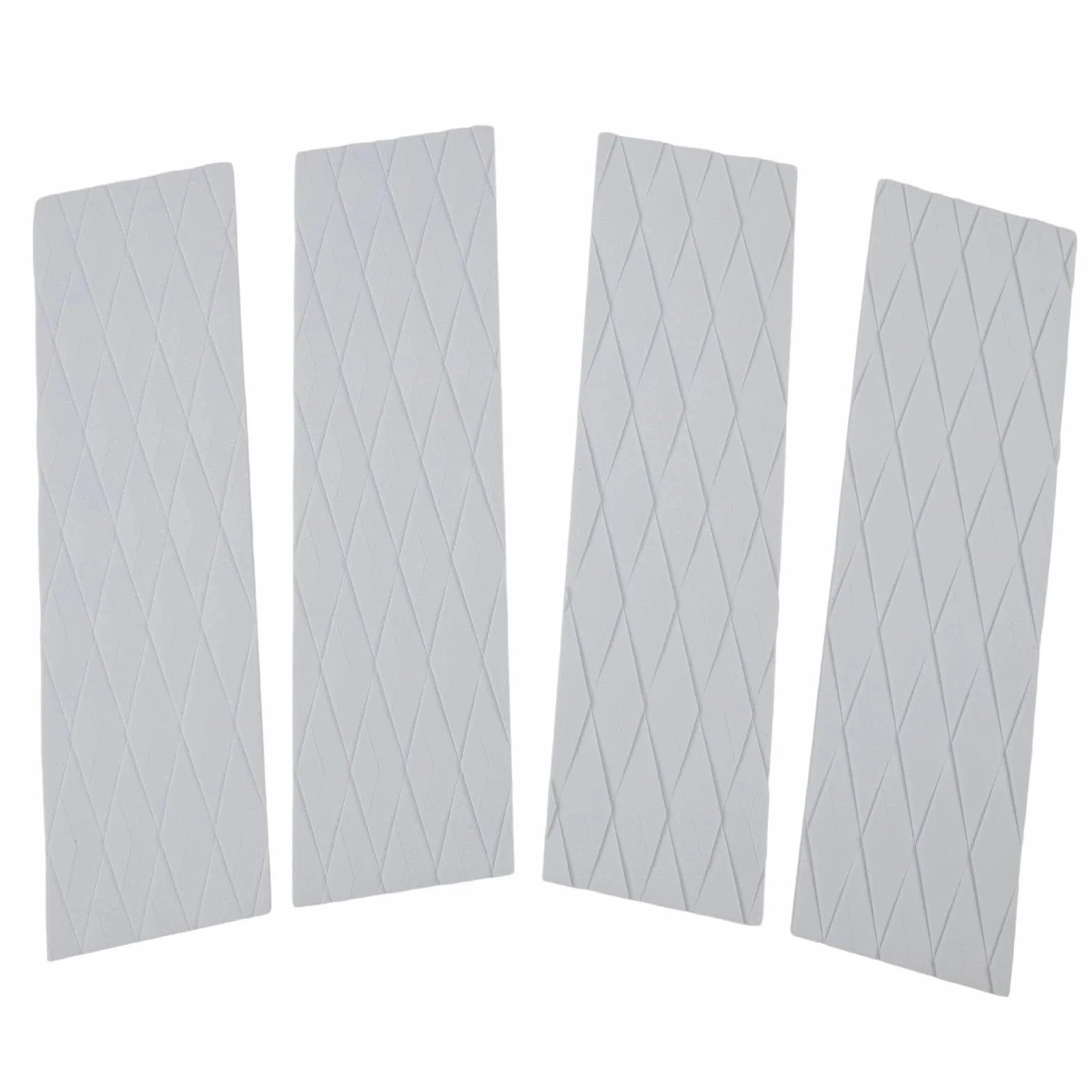 Alfombrillas antideslizantes de EVA para tablas de surf, acanaladas con respaldo, blanco