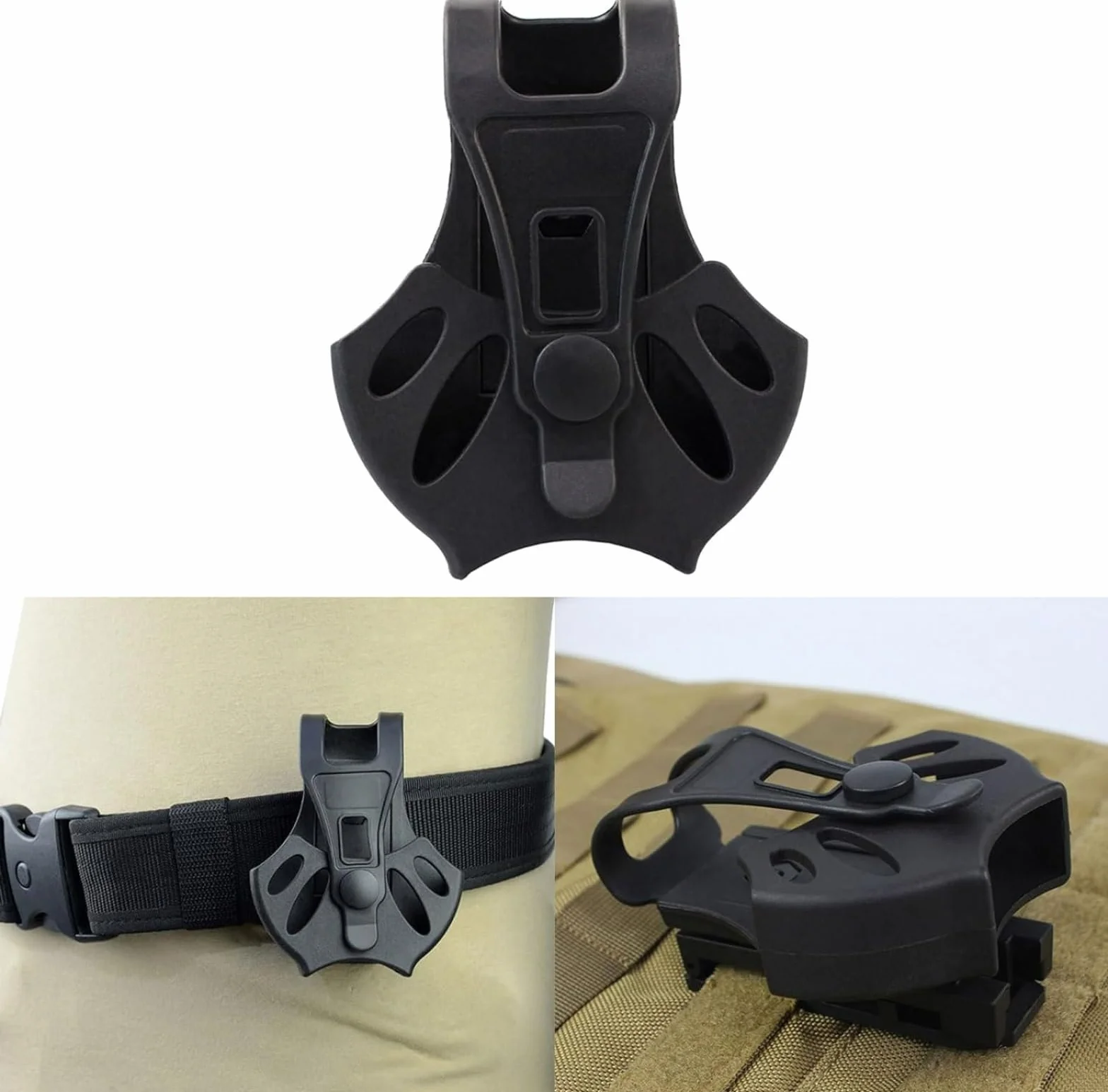 Funda táctica para esposas con clip para cinturón, abierta superior, policía