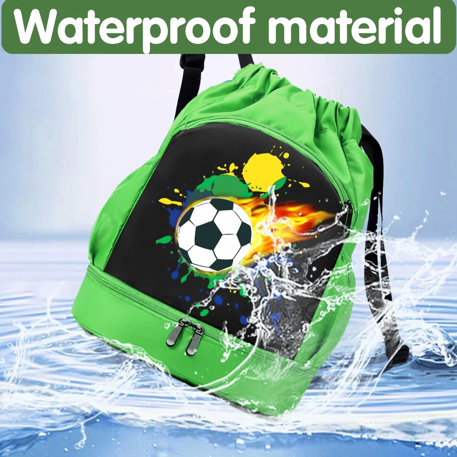 YOUYIKE Mochila Deportiva Impermeable Bolsa Playa Gimnasio Viaje Cordón