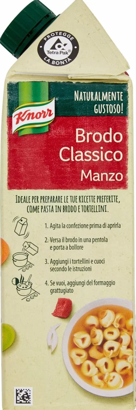 Knorr Brodo Manzo 6 caldo de ternera líquido 100% ingredientes naturales sin gluten brik 750 ml