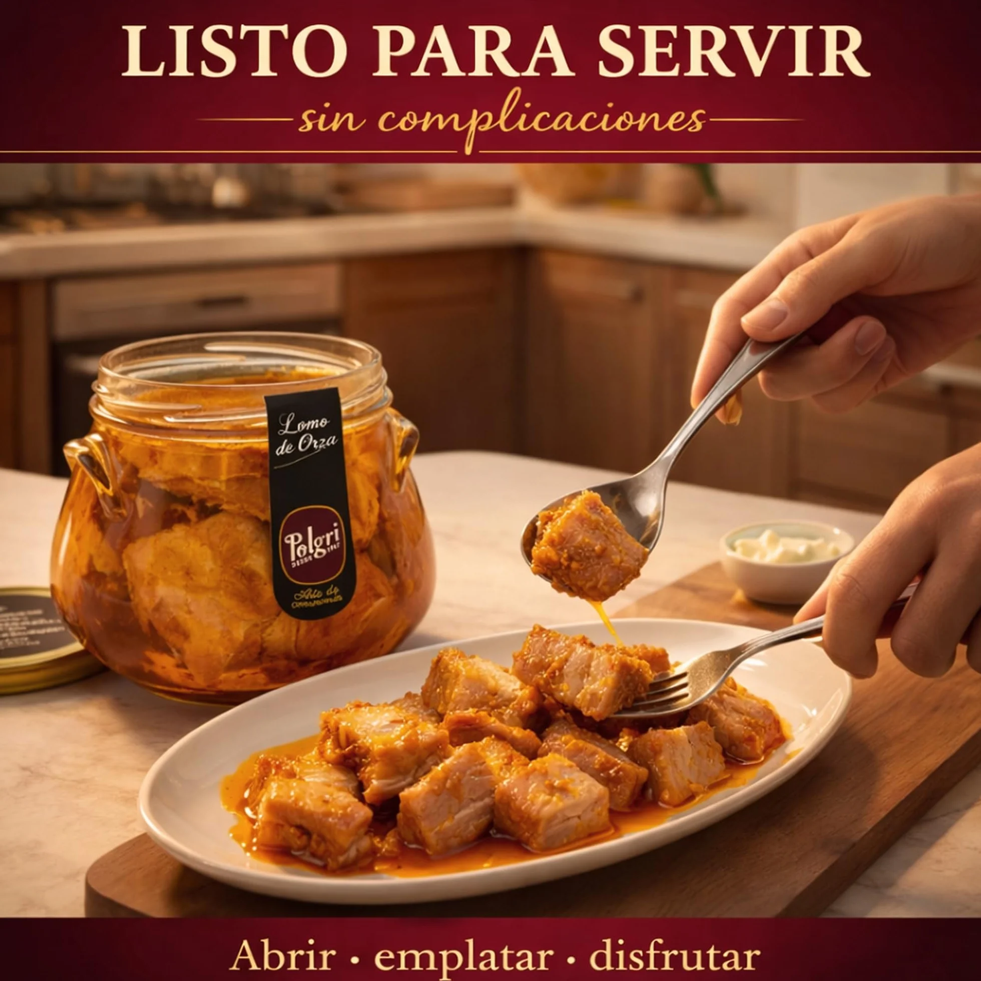 POLGRI Lomo de Orza Lomo Frito Conserva Gourmet Pack 2 Tarros 780 g Receta Artesana Cerdo Listo para Servir