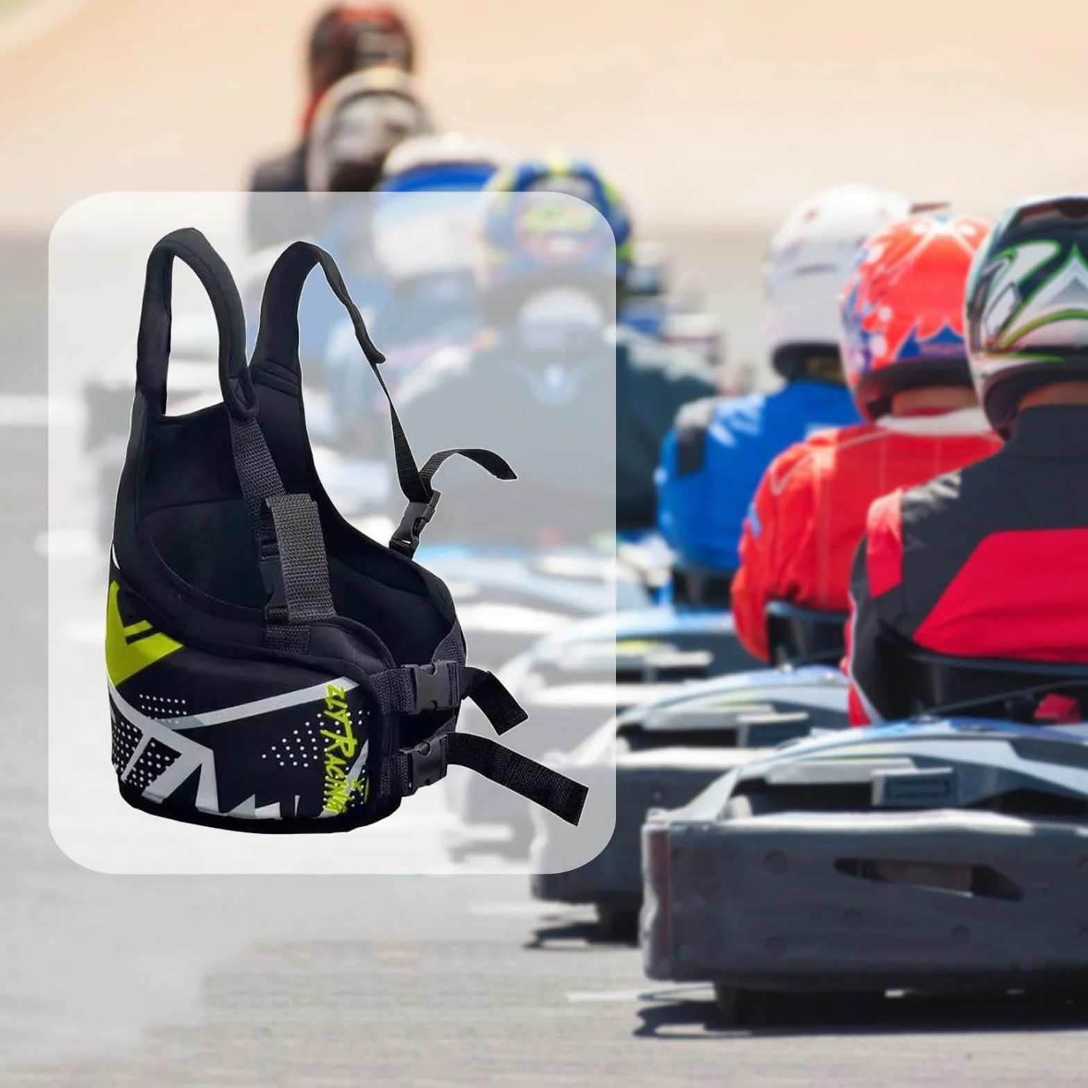 Milageto Chaleco Protector de Costillas de Karting para Adultos, Ajustable, Amarillo