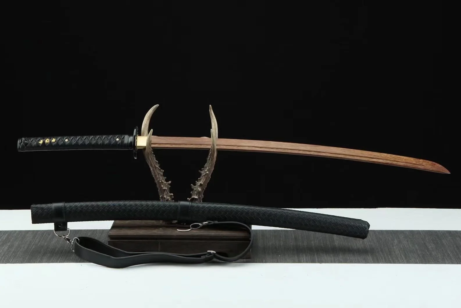 Katana De Entrenamiento Japonesa 105 cm, Espada Samurai Palisandro Natural Vaina, Bokken Hecho a Mano para Cosplay, Exhibición, Decoración Hogar, Regalo Kendo Iaido
